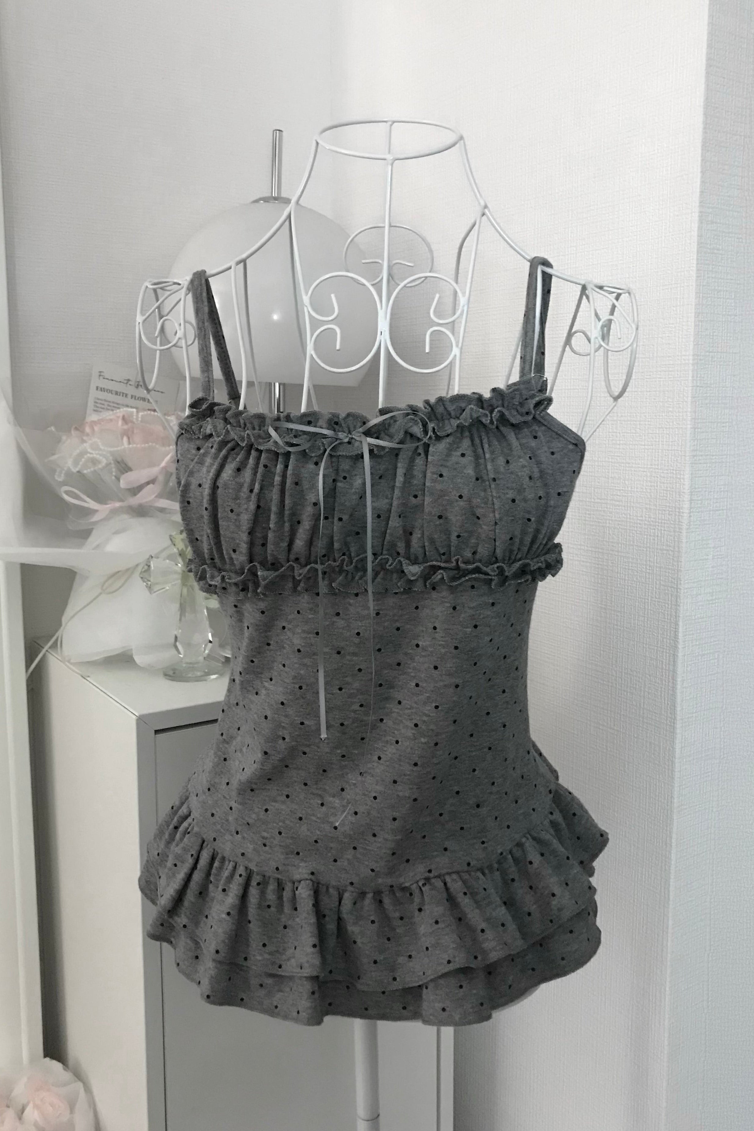 ドットフリルキャミソールカットソー KR13496