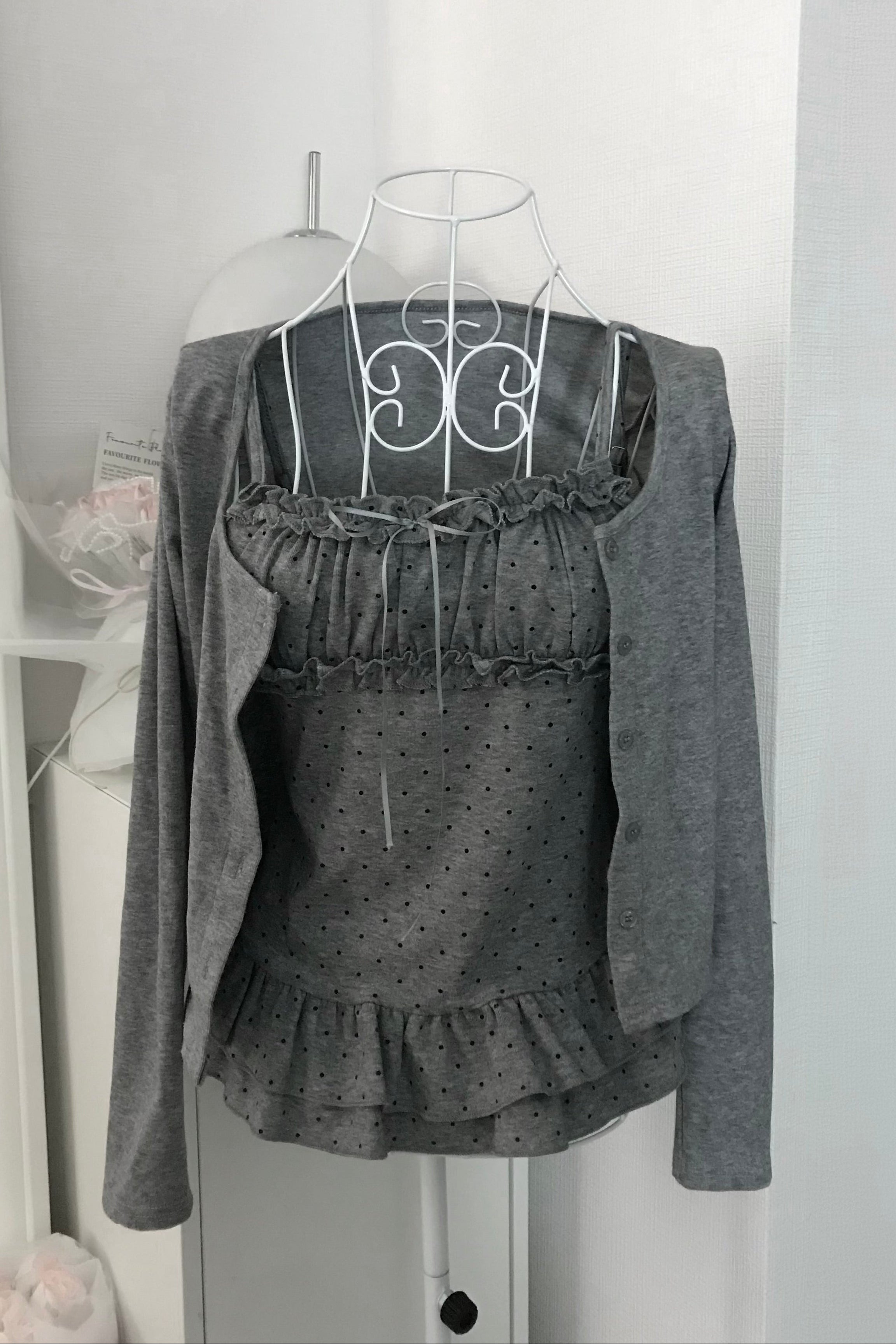 ドットフリルキャミソールカットソー KR13496