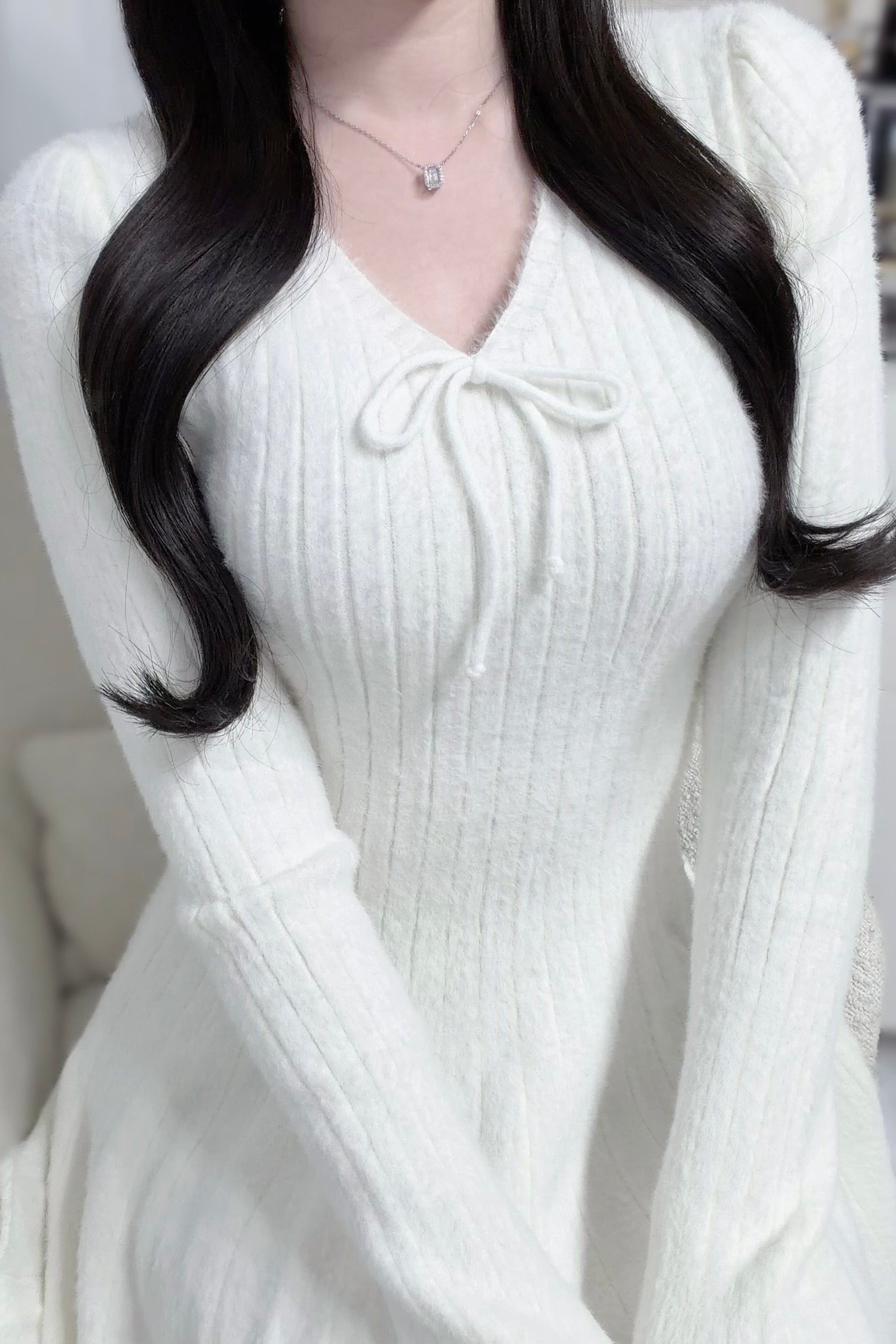 フレアガーリーニットワンピ KR13992