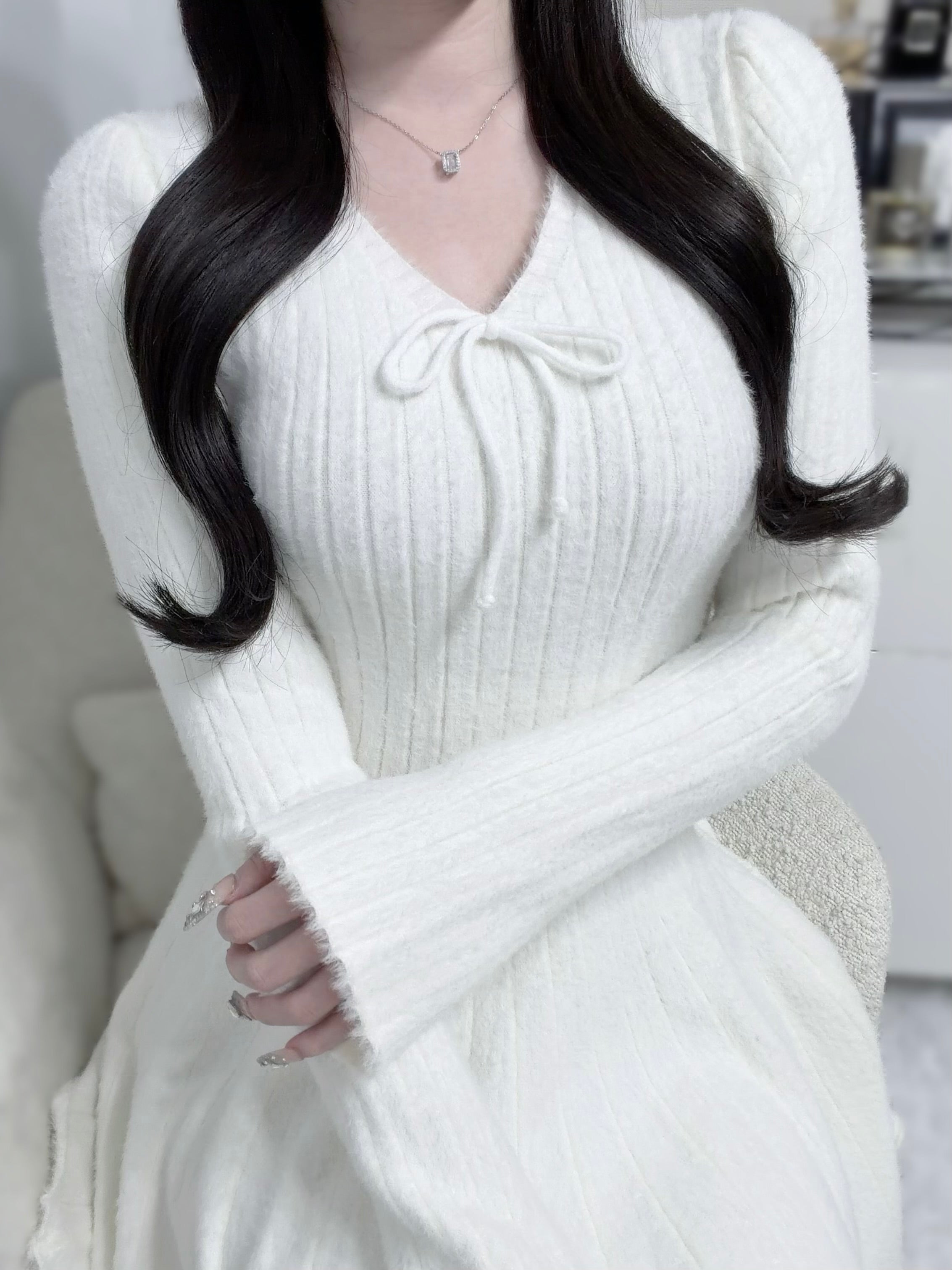 フレアガーリーニットワンピ KR13992