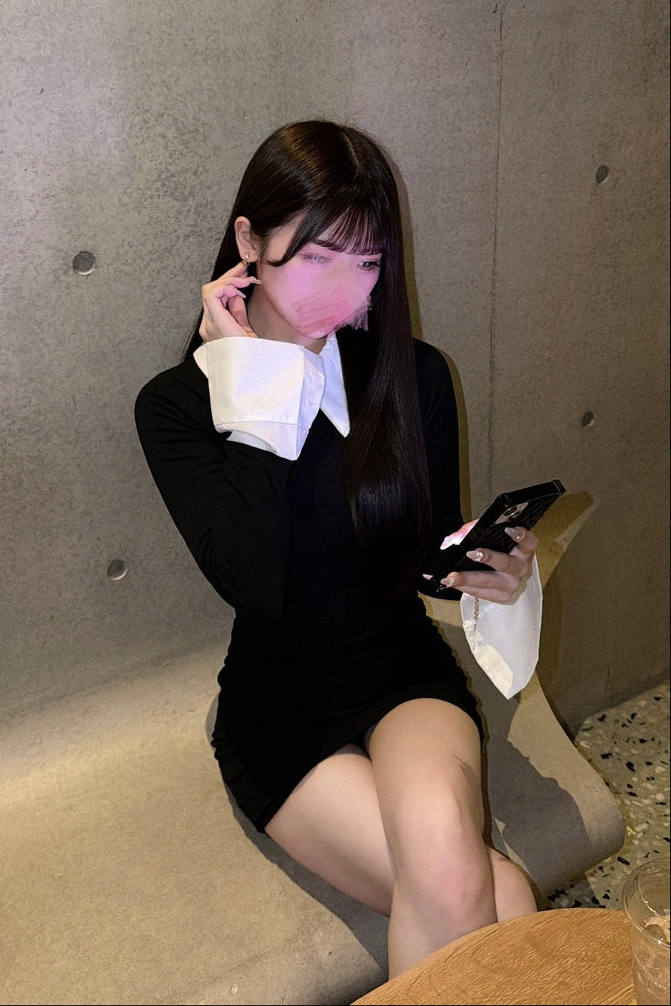 バイカラーシャツワンピース KR13384