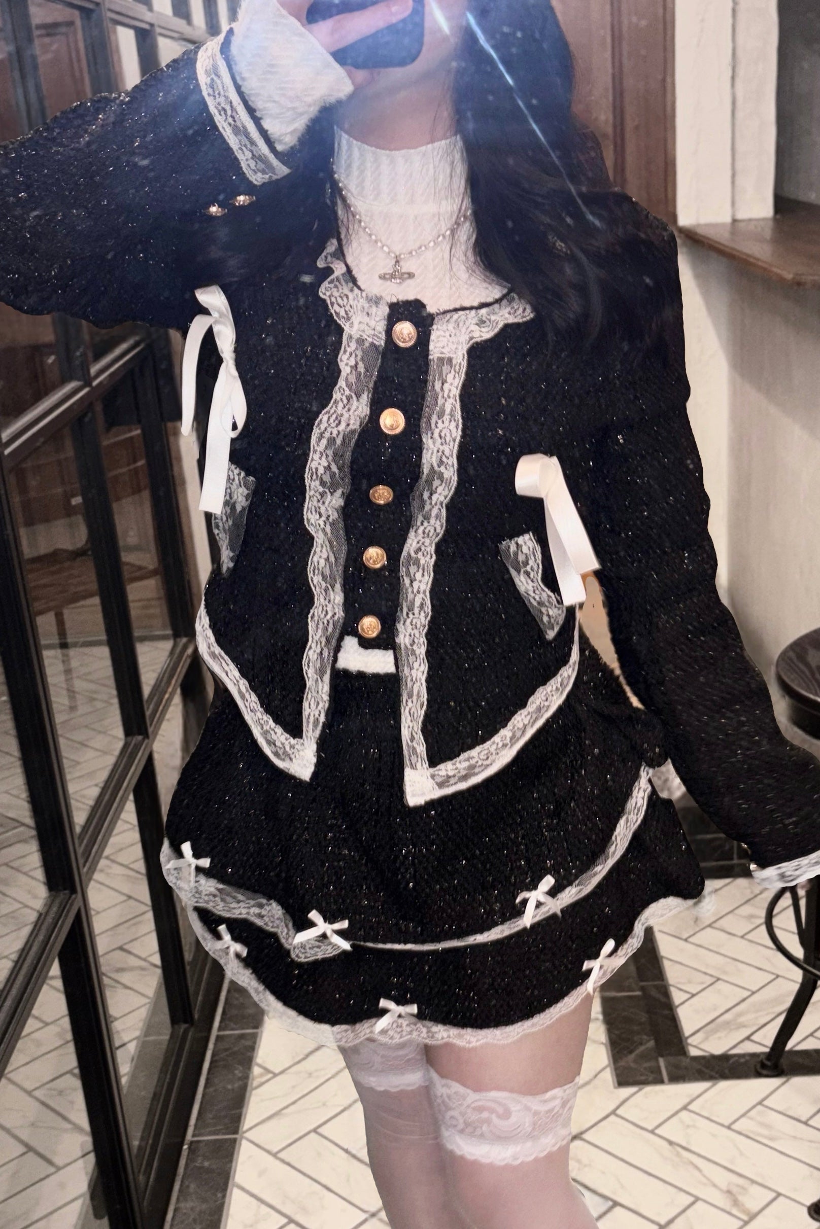 ラメツイードデザインセットアップ KR30321