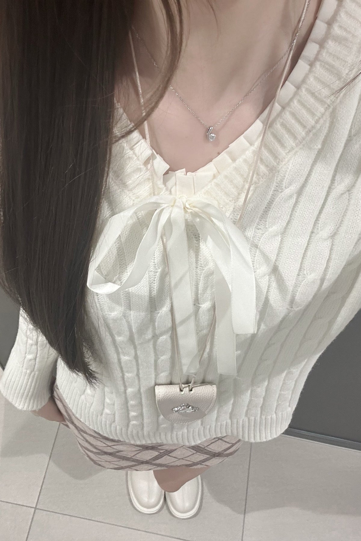 フロントリボンケーブルニット KR13469