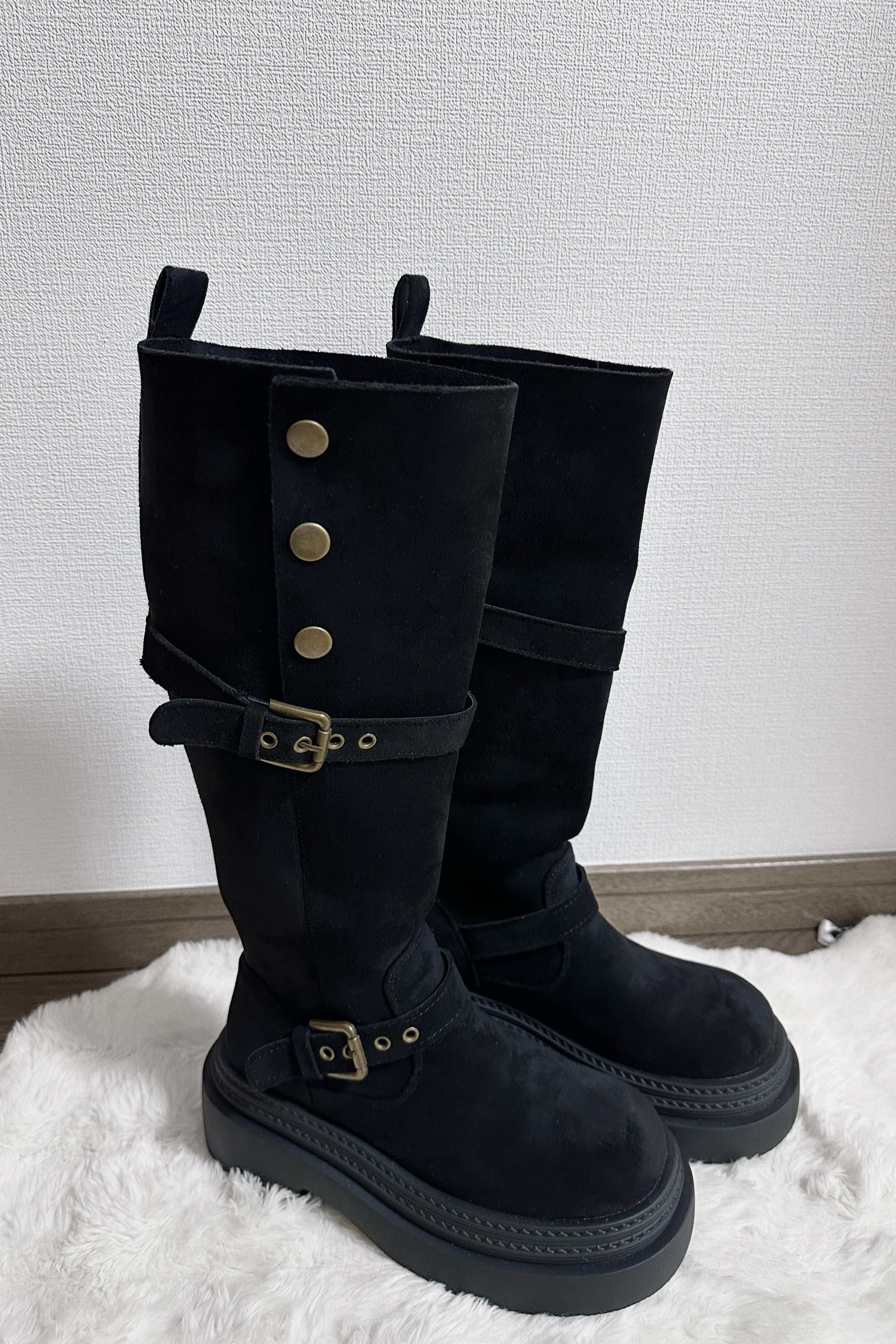 ベルトバックルロングブーツ KR13939