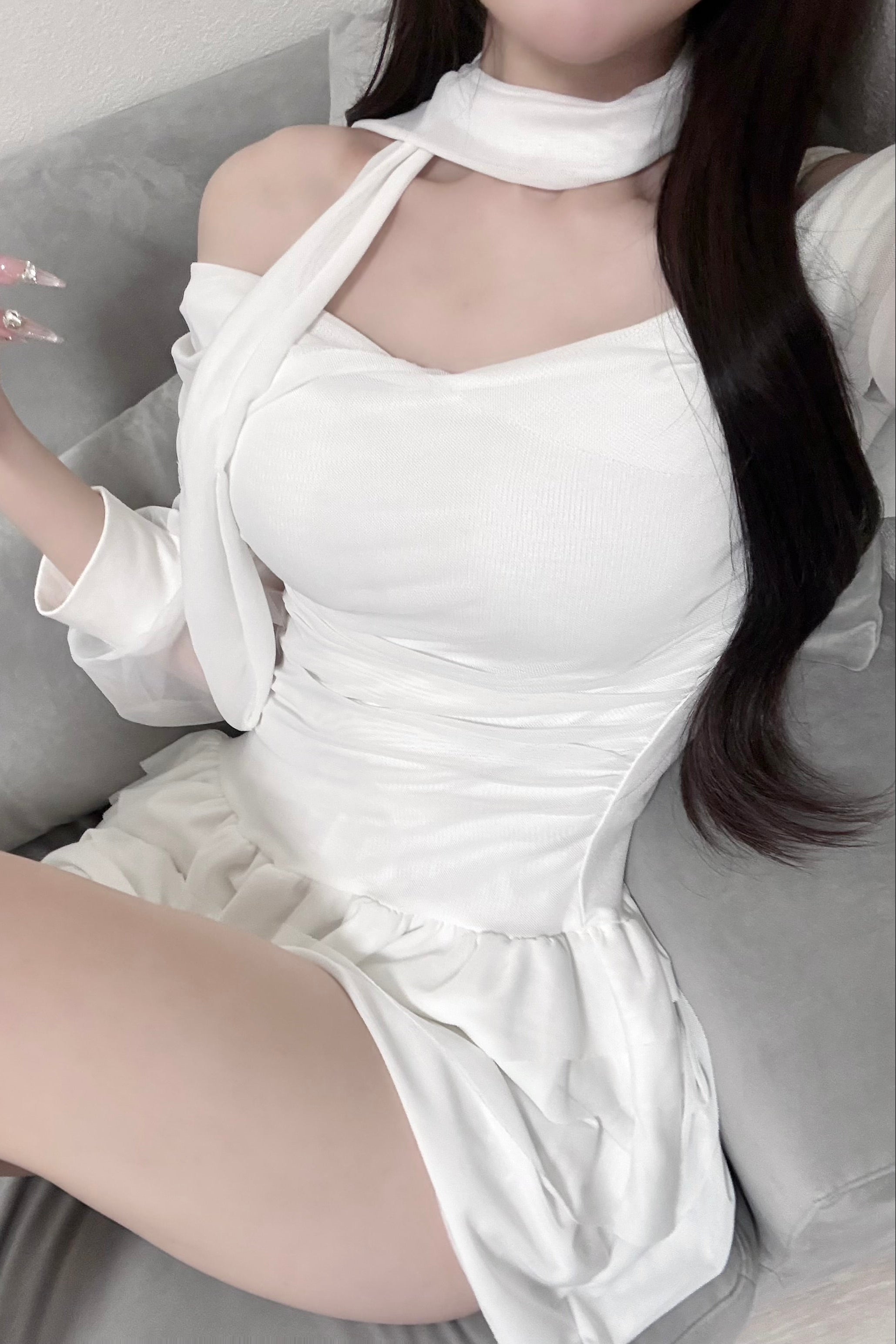 オフショルティアードミニワンピース KR14089