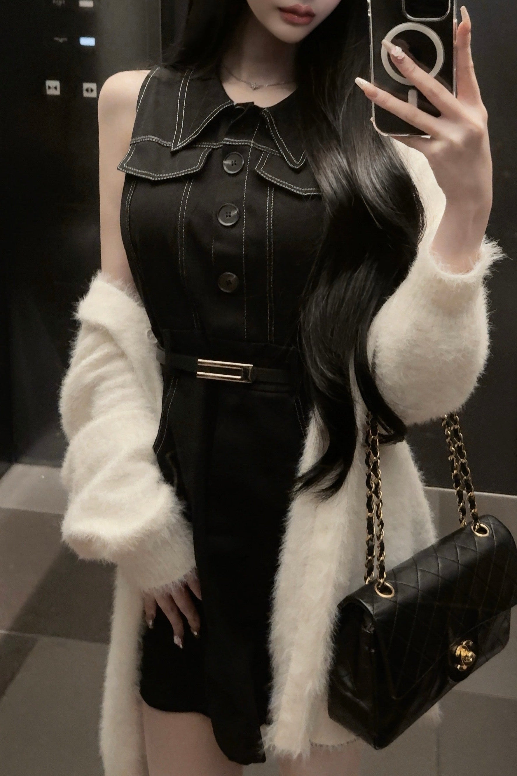 ノースリーブステッチデニムワンピース KR14571