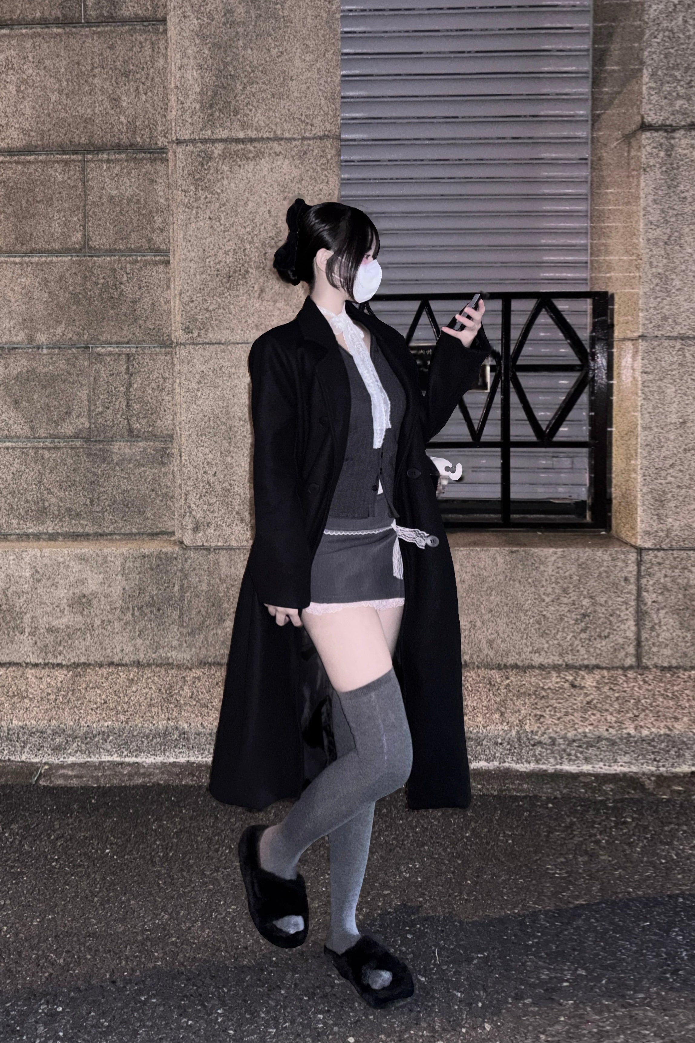 シンプルデザインロングコート KR30363