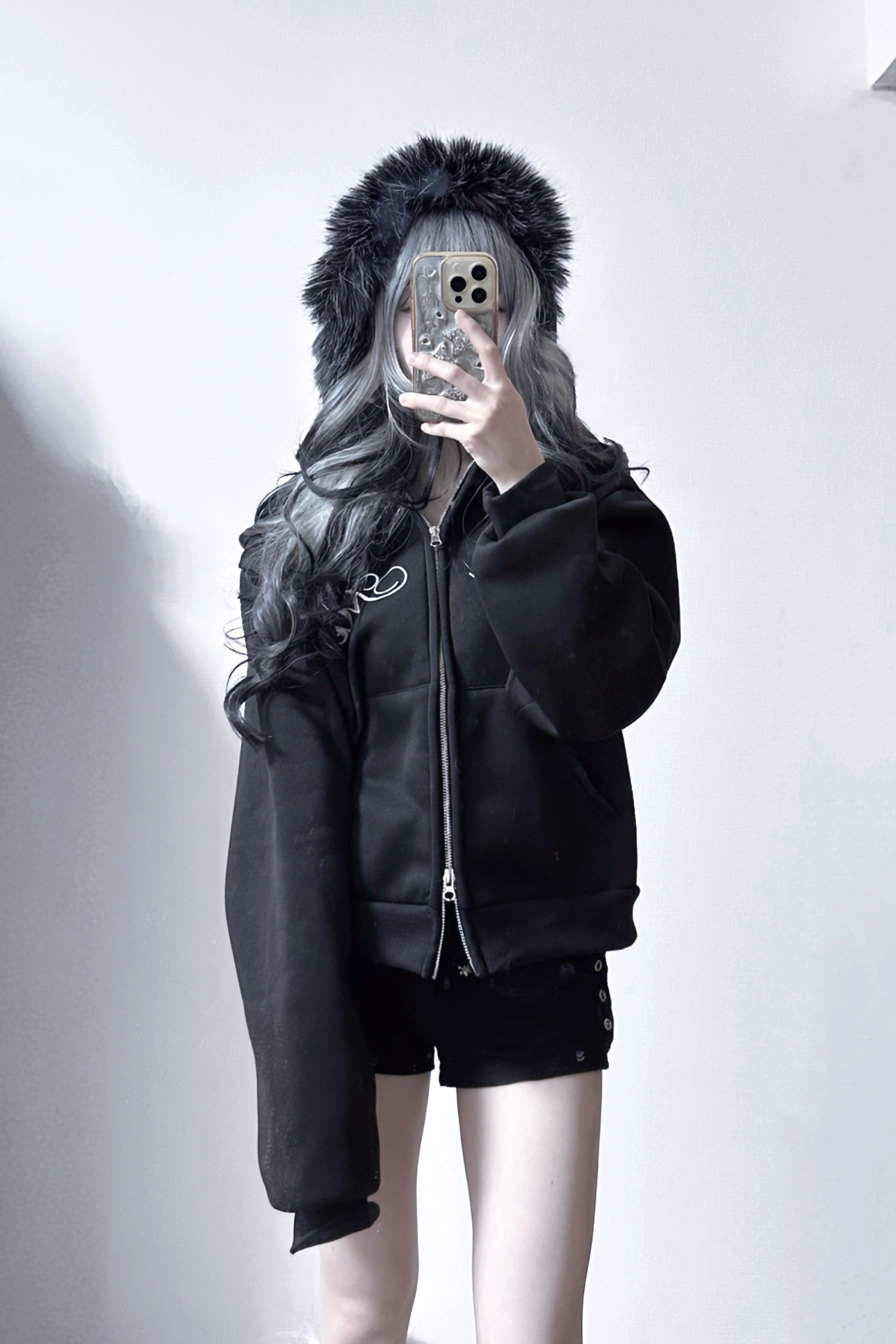 フードファーロゴパーカー KR13716