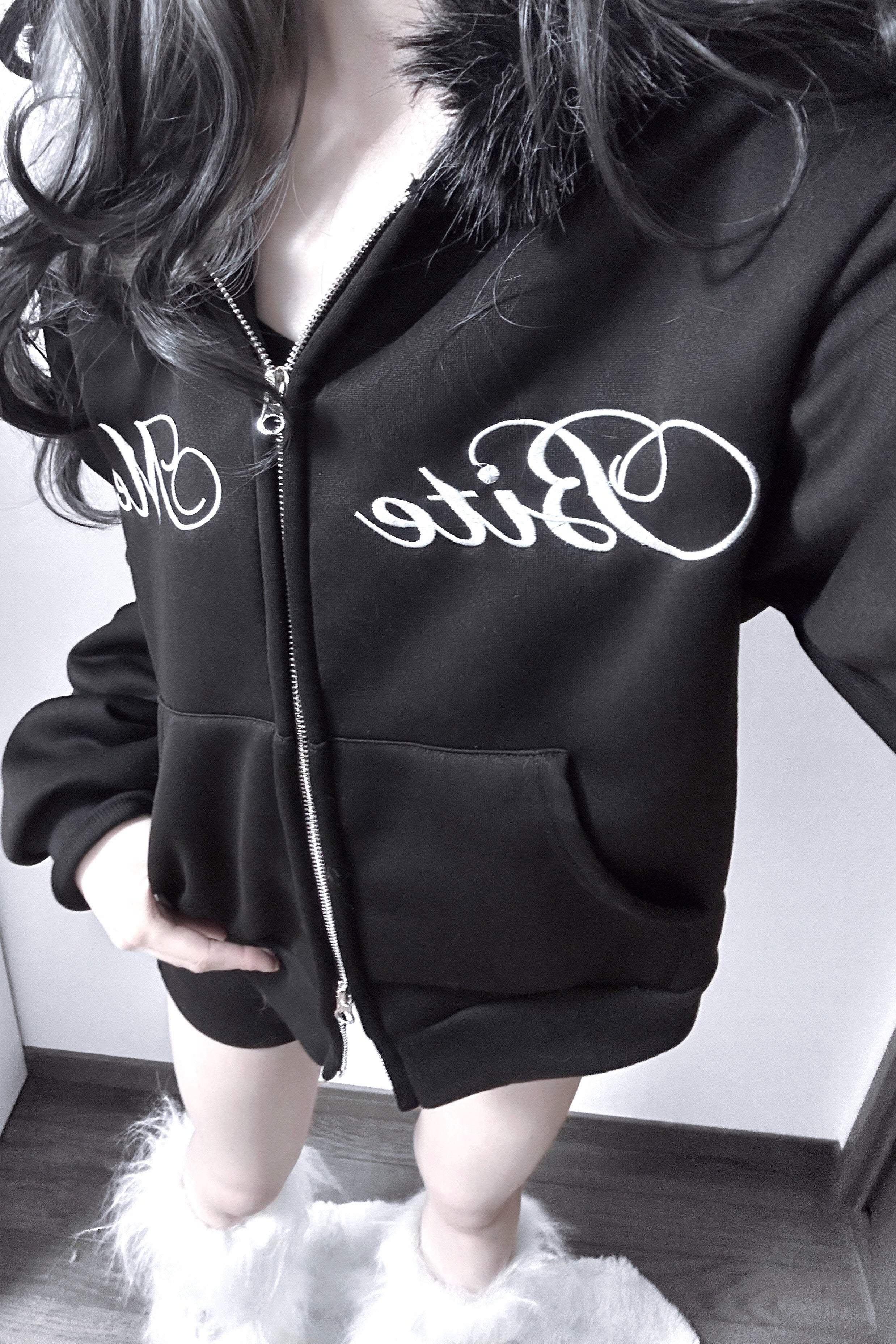 フードファーロゴパーカー KR13716