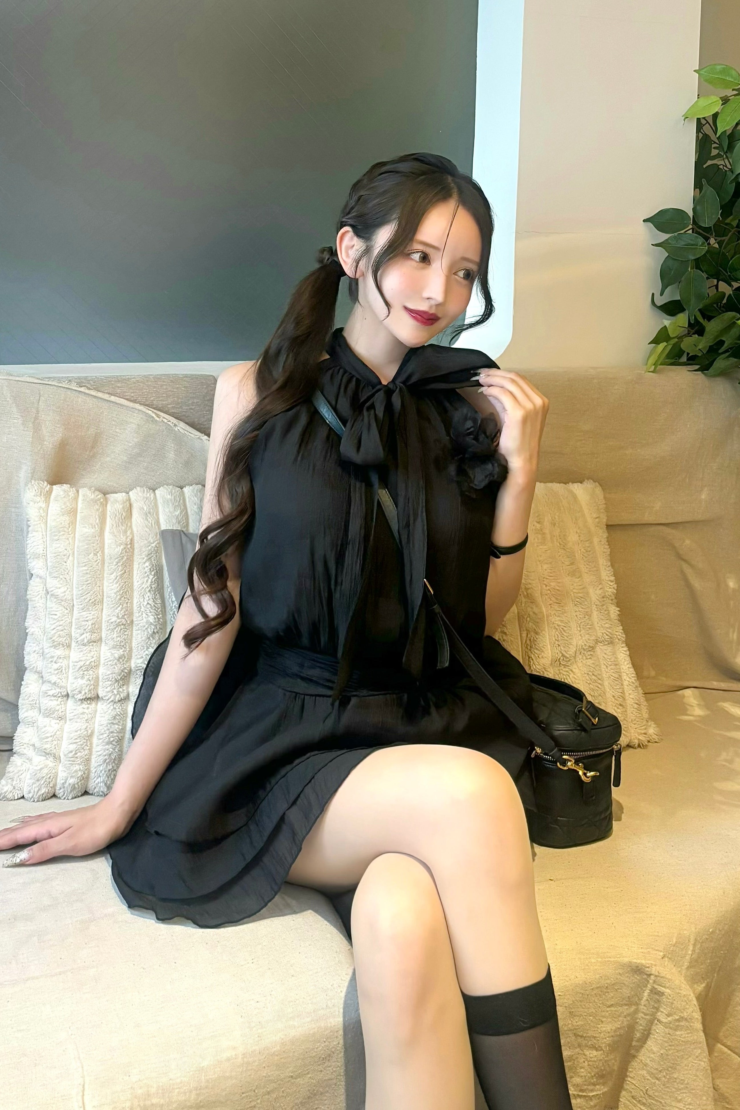 ホルターネックボウタイティアードセットアップ KR30659