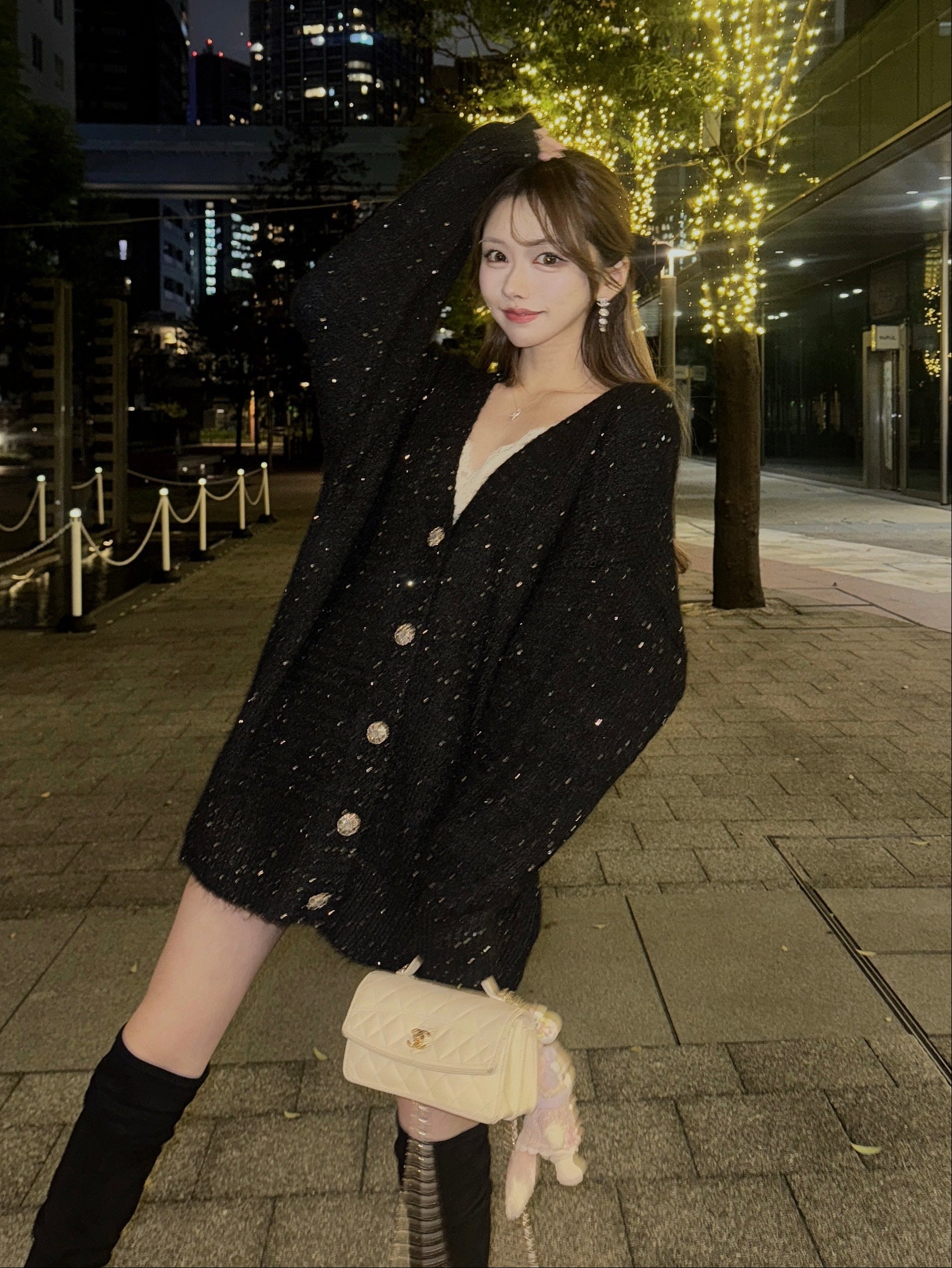 オーバーサイズキラキラカーディガン KR13661