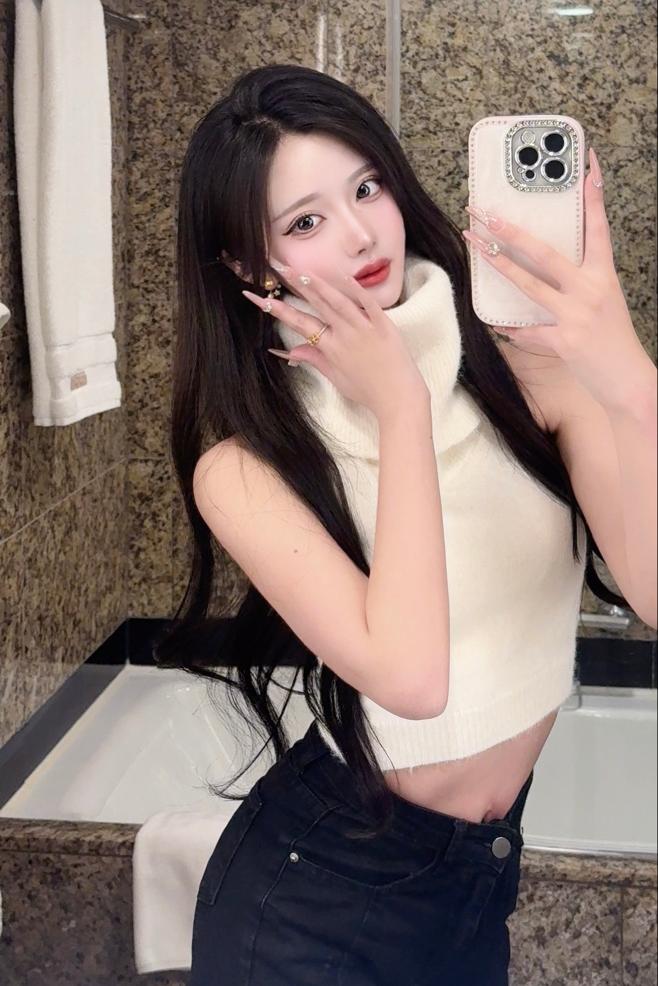 タートルネックノースリーブニット KR13836