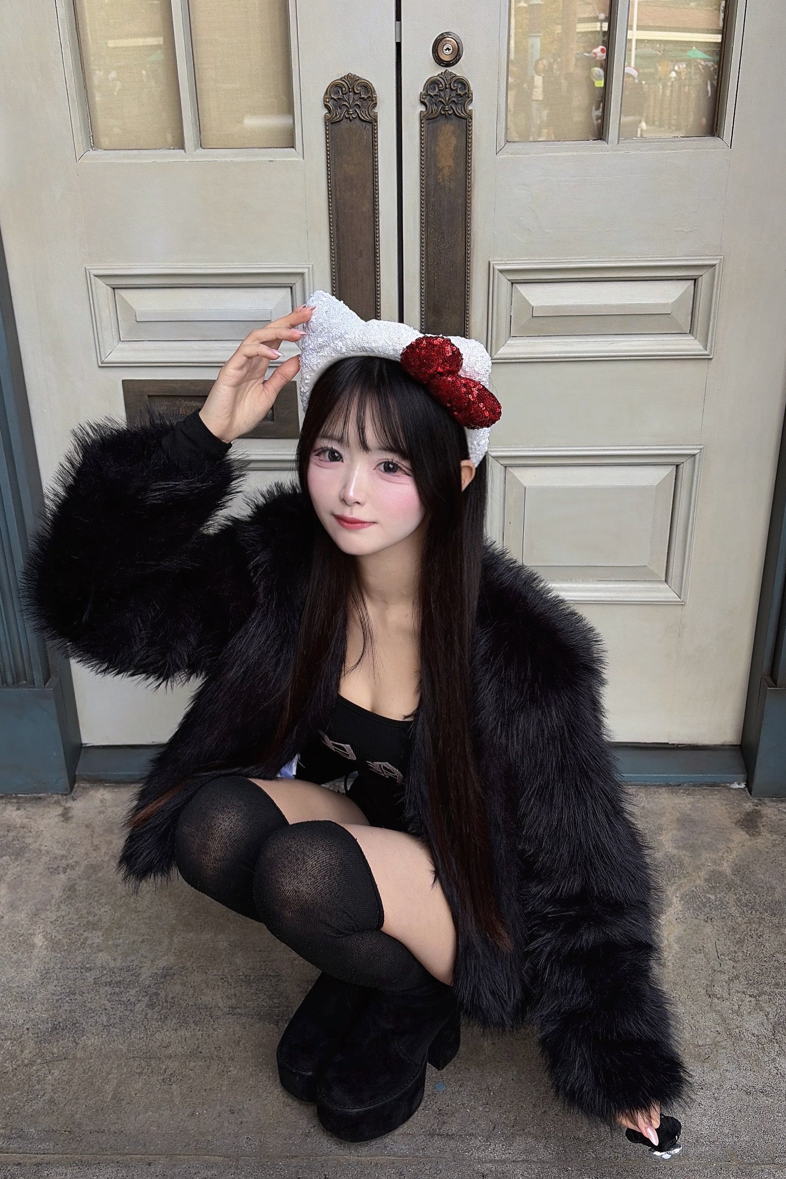 フェイクファーコート KR30206