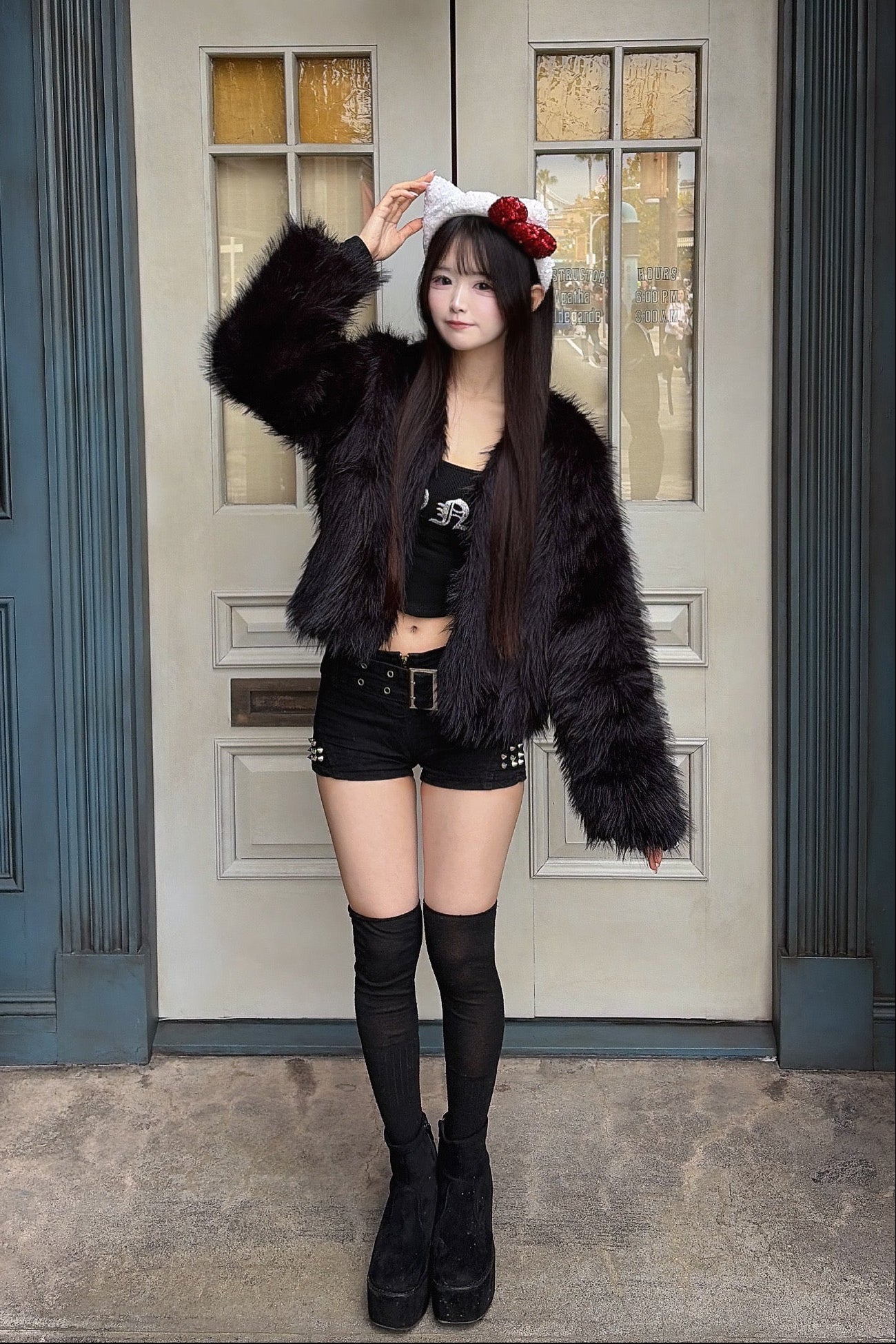 フェイクファーコート KR30206