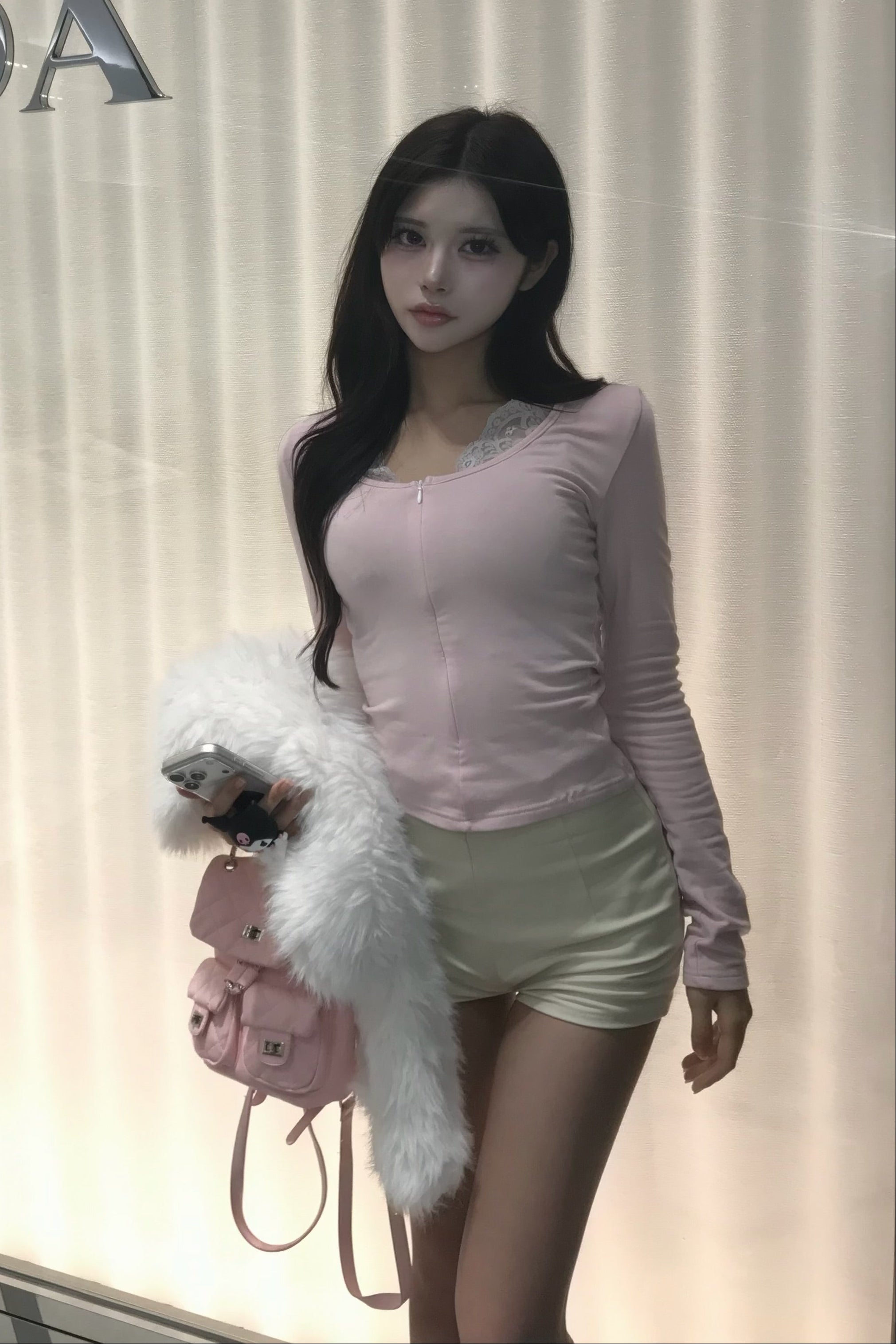 レースデザインカットソー KR13050