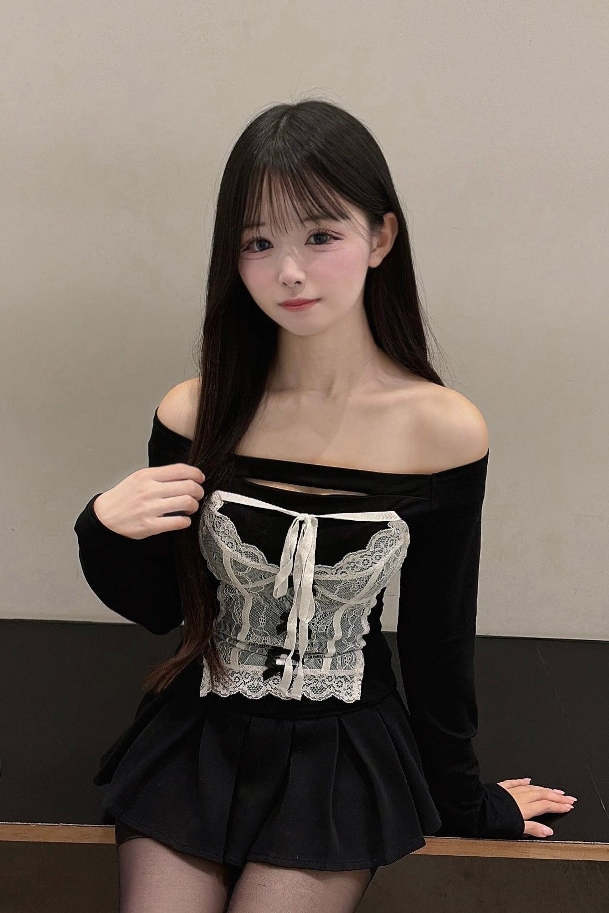 新品未使用✩完売✩overE Vネックストラップカットソー 102ボルドー Vネックホルターネックストライプワンピース KR11879