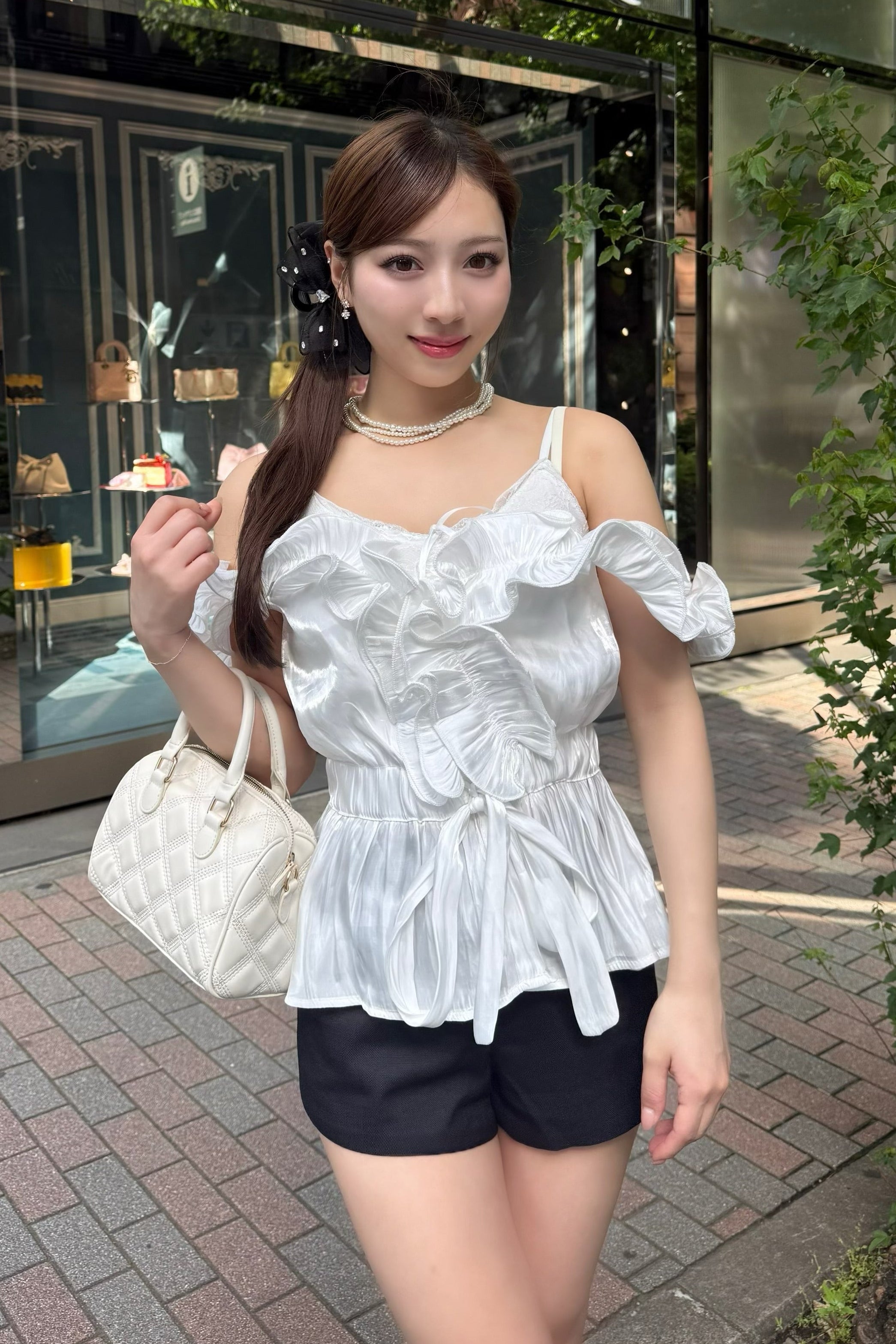 オフショルフリルトップス KR14692