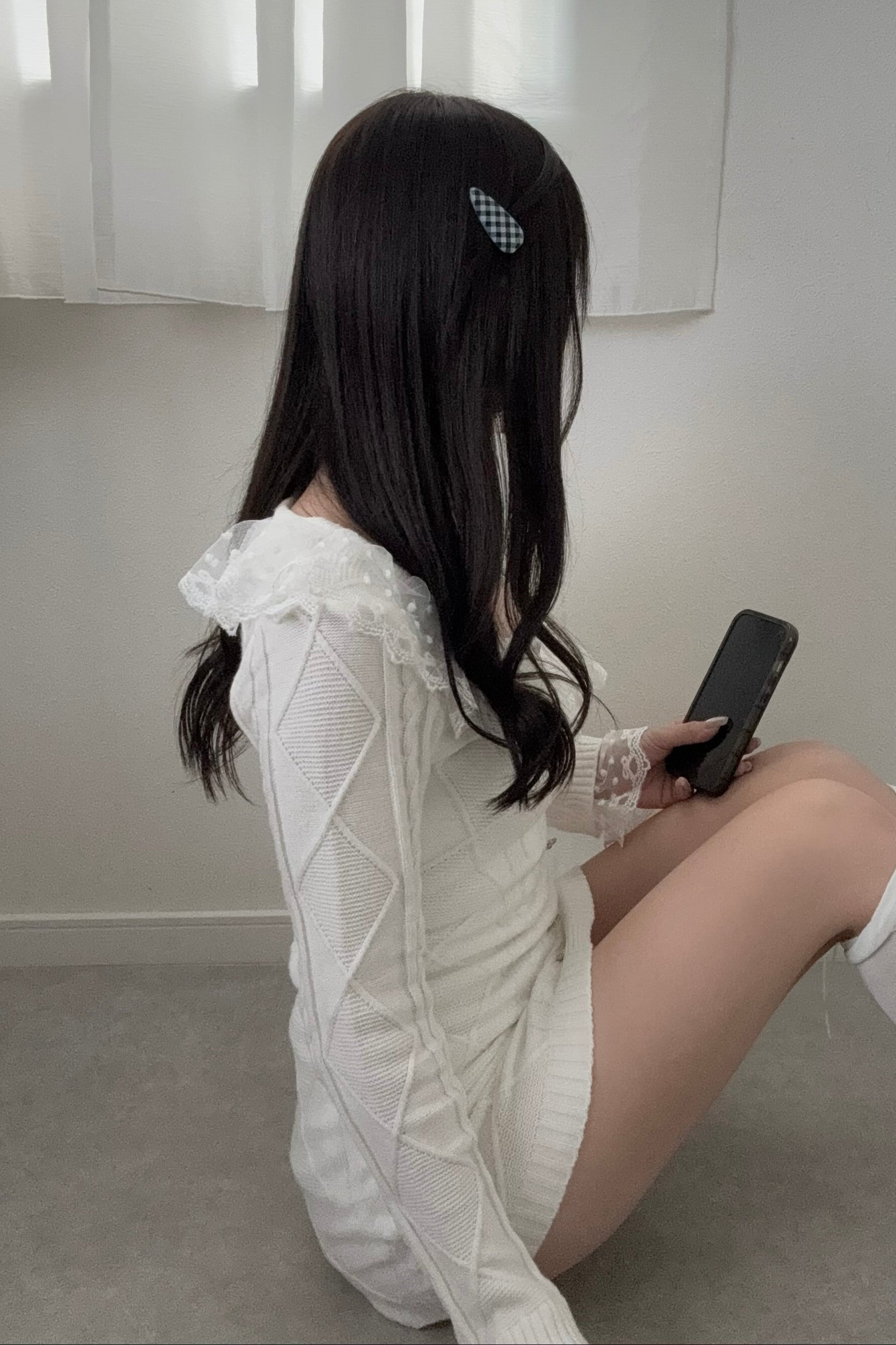 レースニットタイトワンピース KR13702