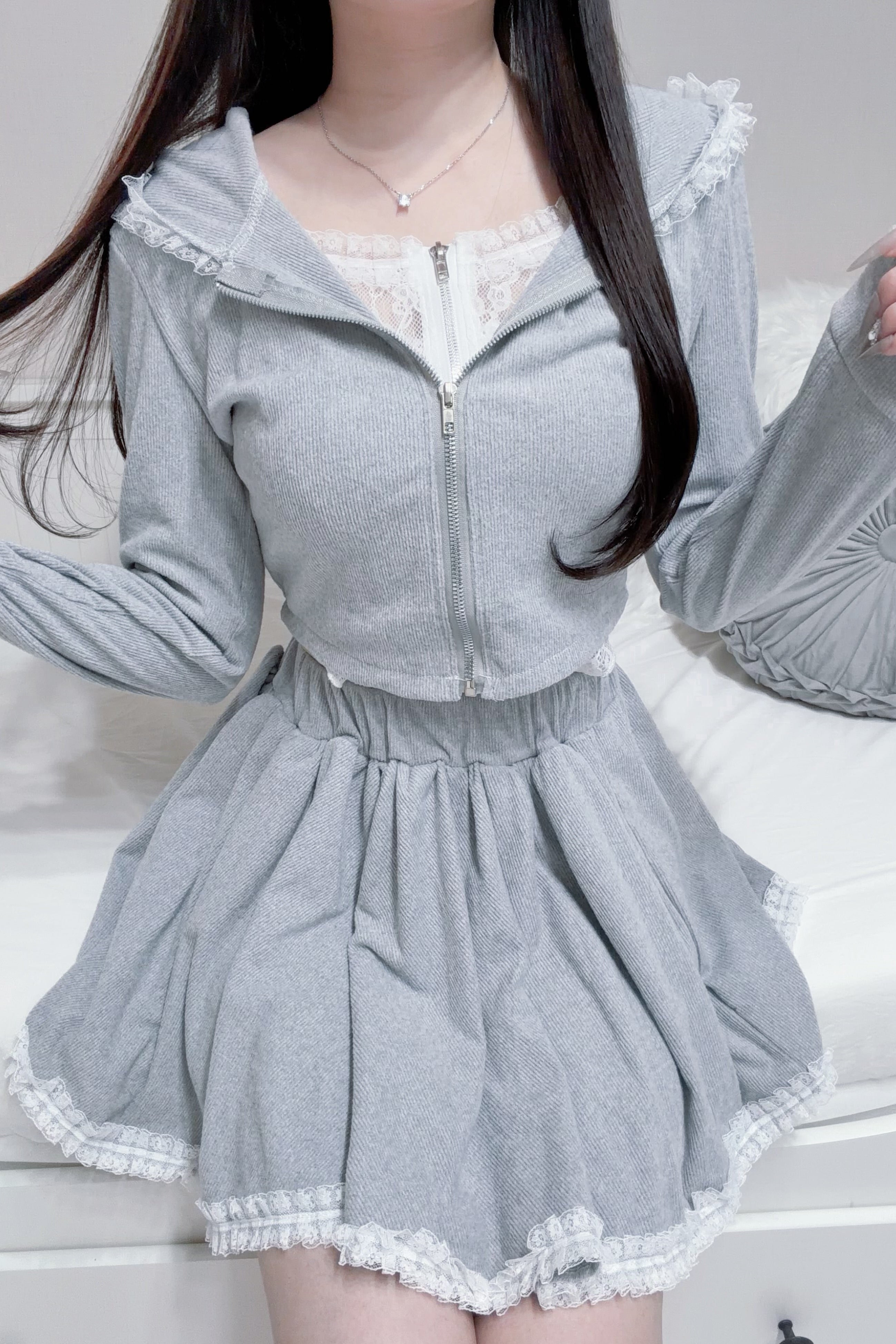 レースラインフードスウェットセットアップ KR30535