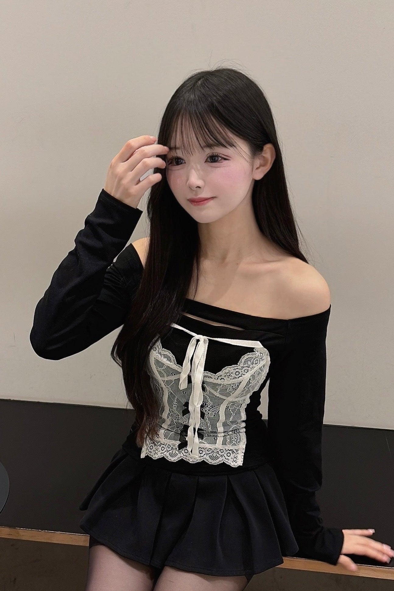 フロントレースカットソー KR13674