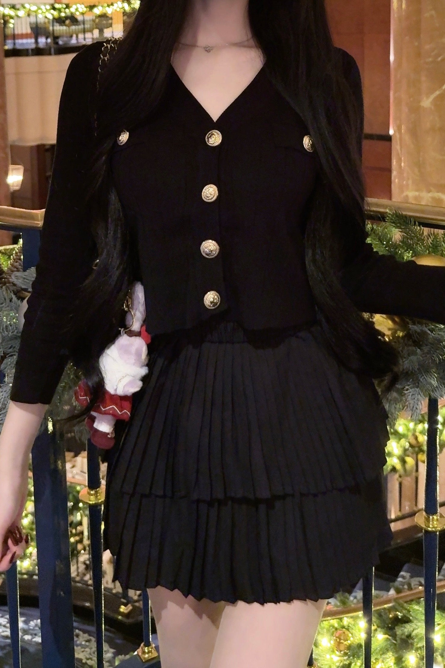 プリーツカーディガンセットアップ KR12735