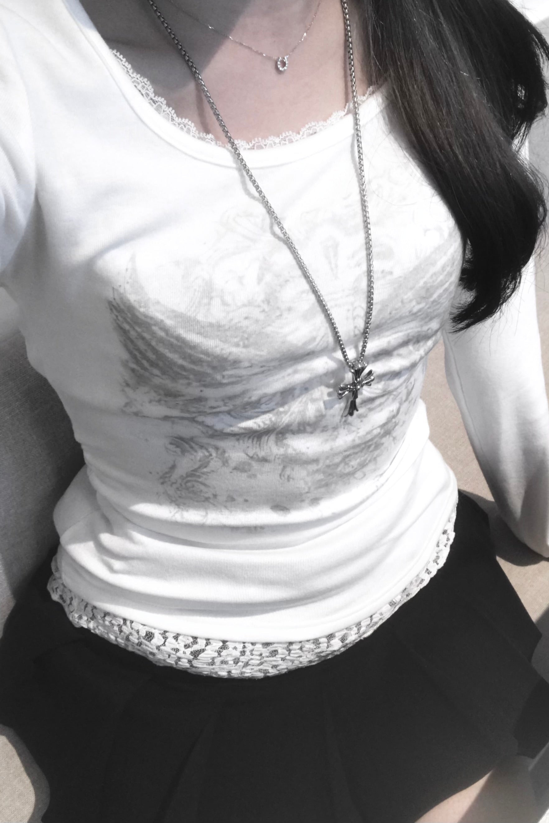 クロスグラフィックロングTシャツ KR13578