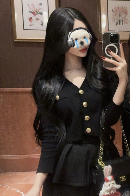 プリーツカーディガンセットアップ KR12735