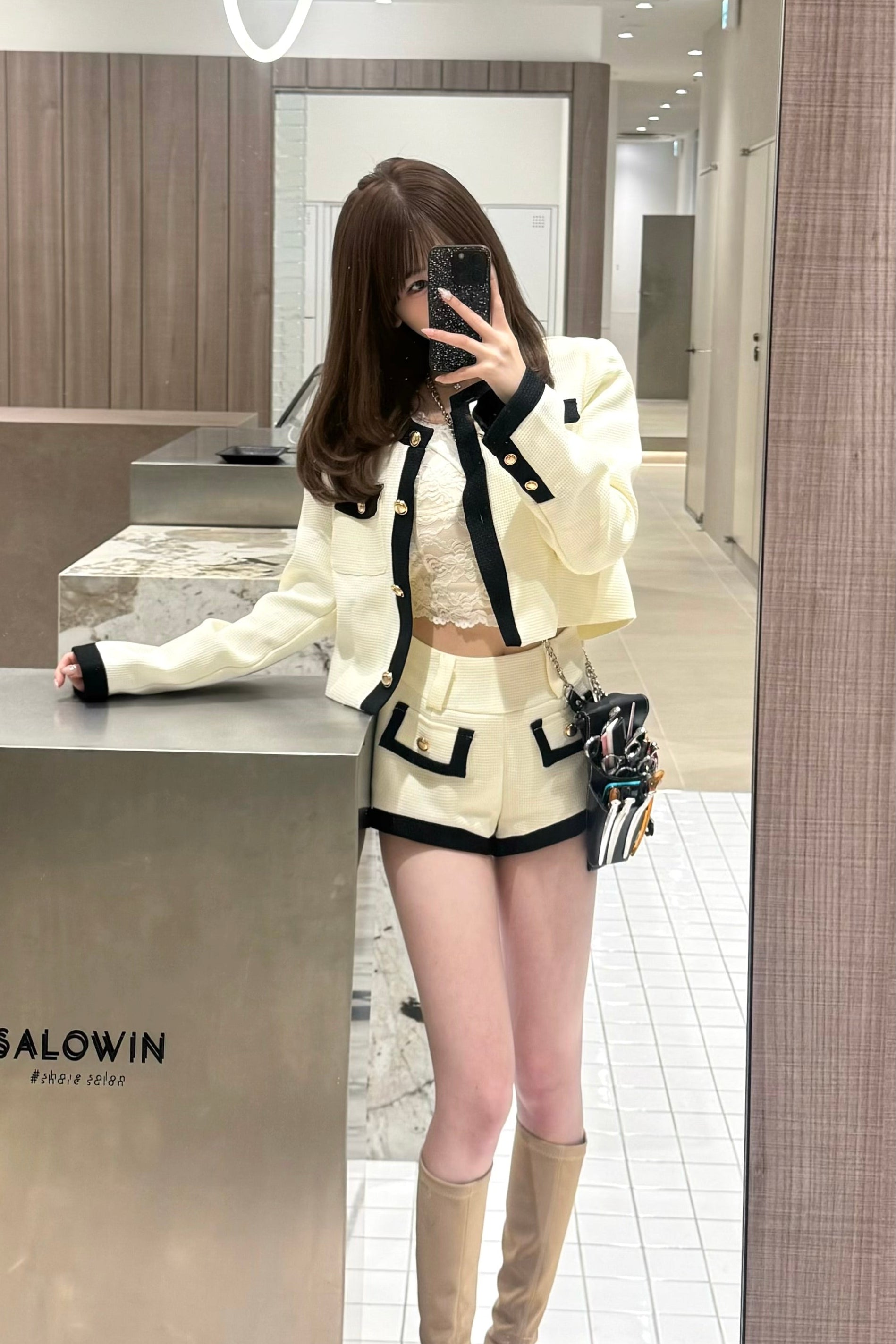 バイカラーツイードセットアップ KR30110