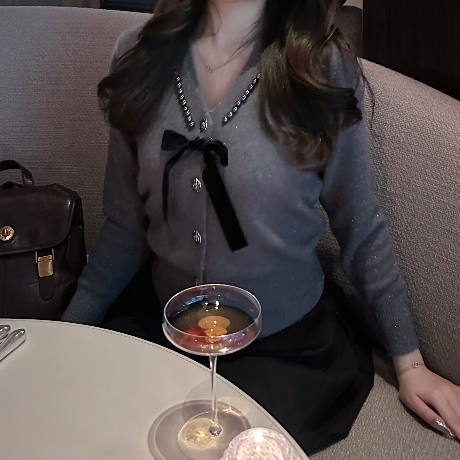 ラメリボンカーディガン KR13515