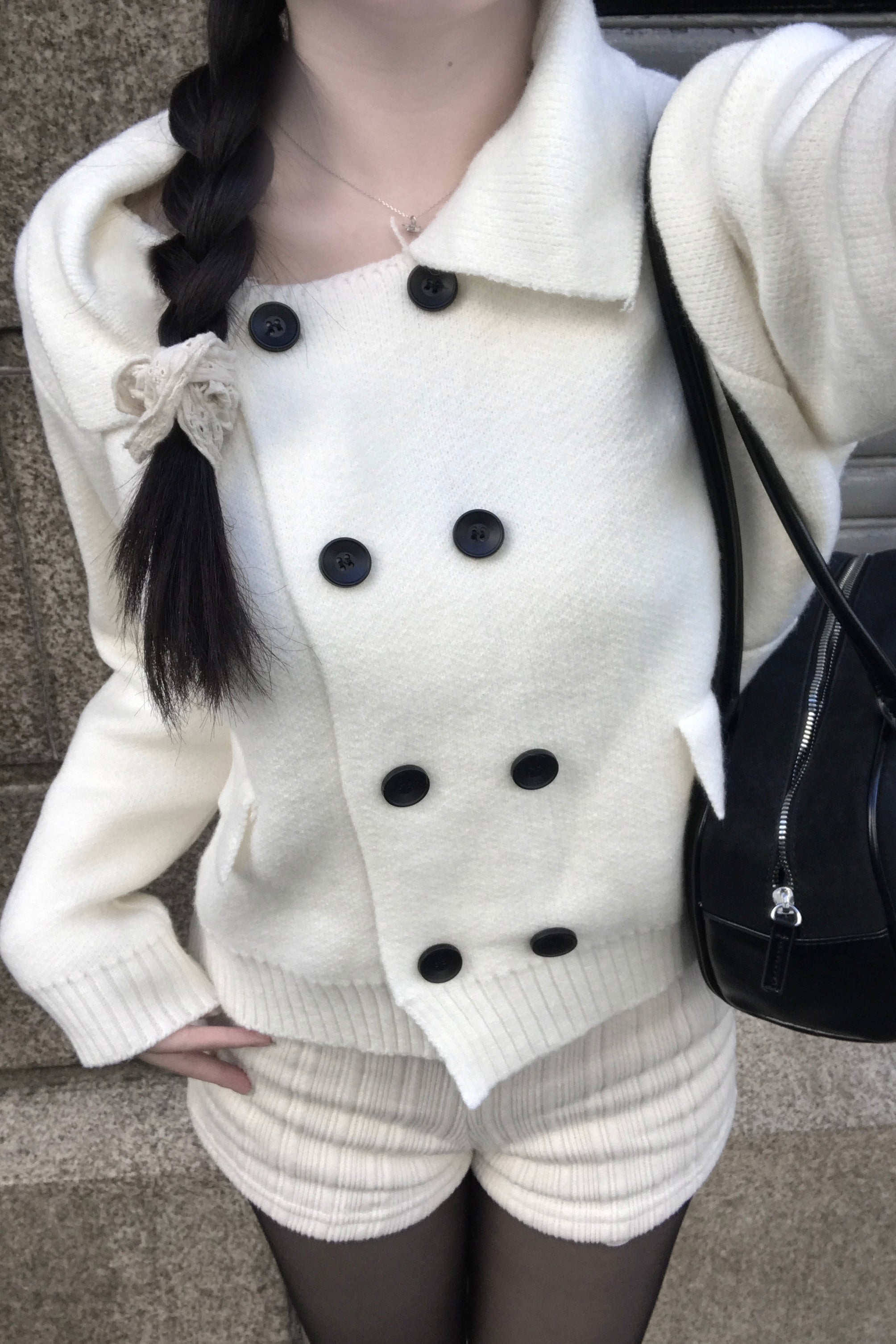 ダブルボタンニットカーディガン KR14046