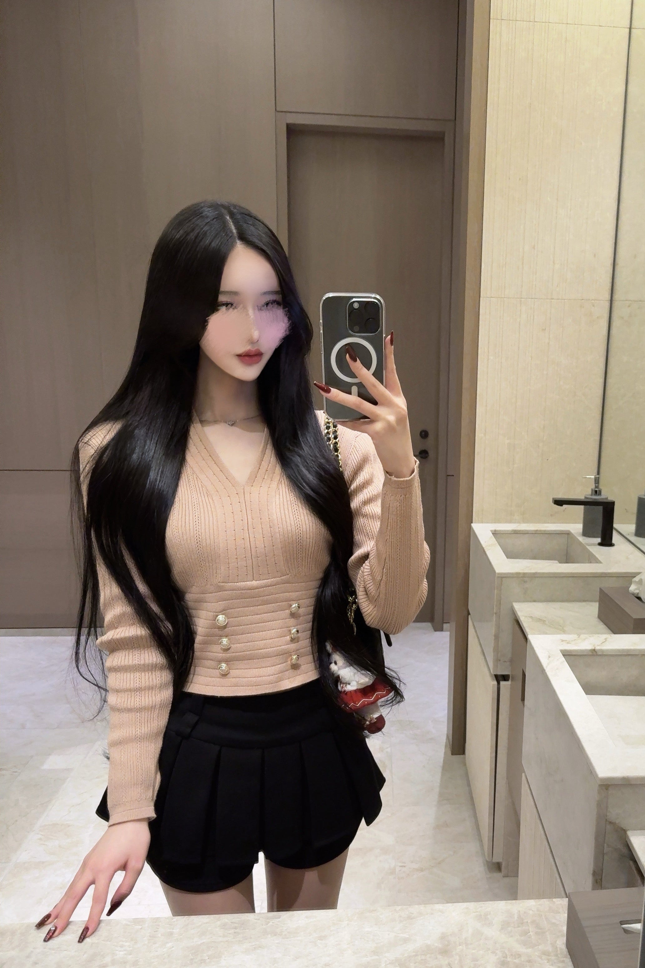 ウエストダブルボタンニット KR12736