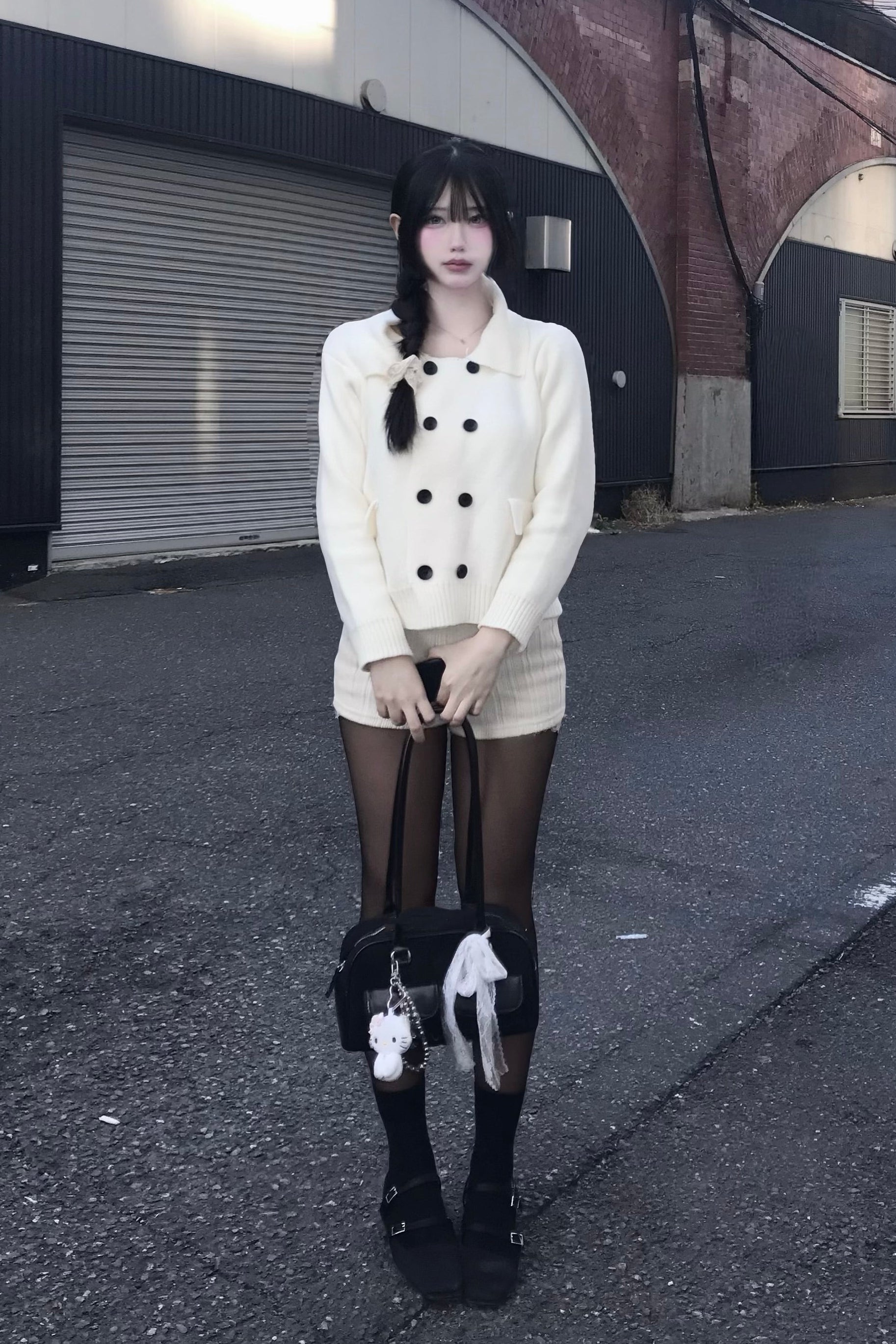 ダブルボタンニットカーディガン KR14046