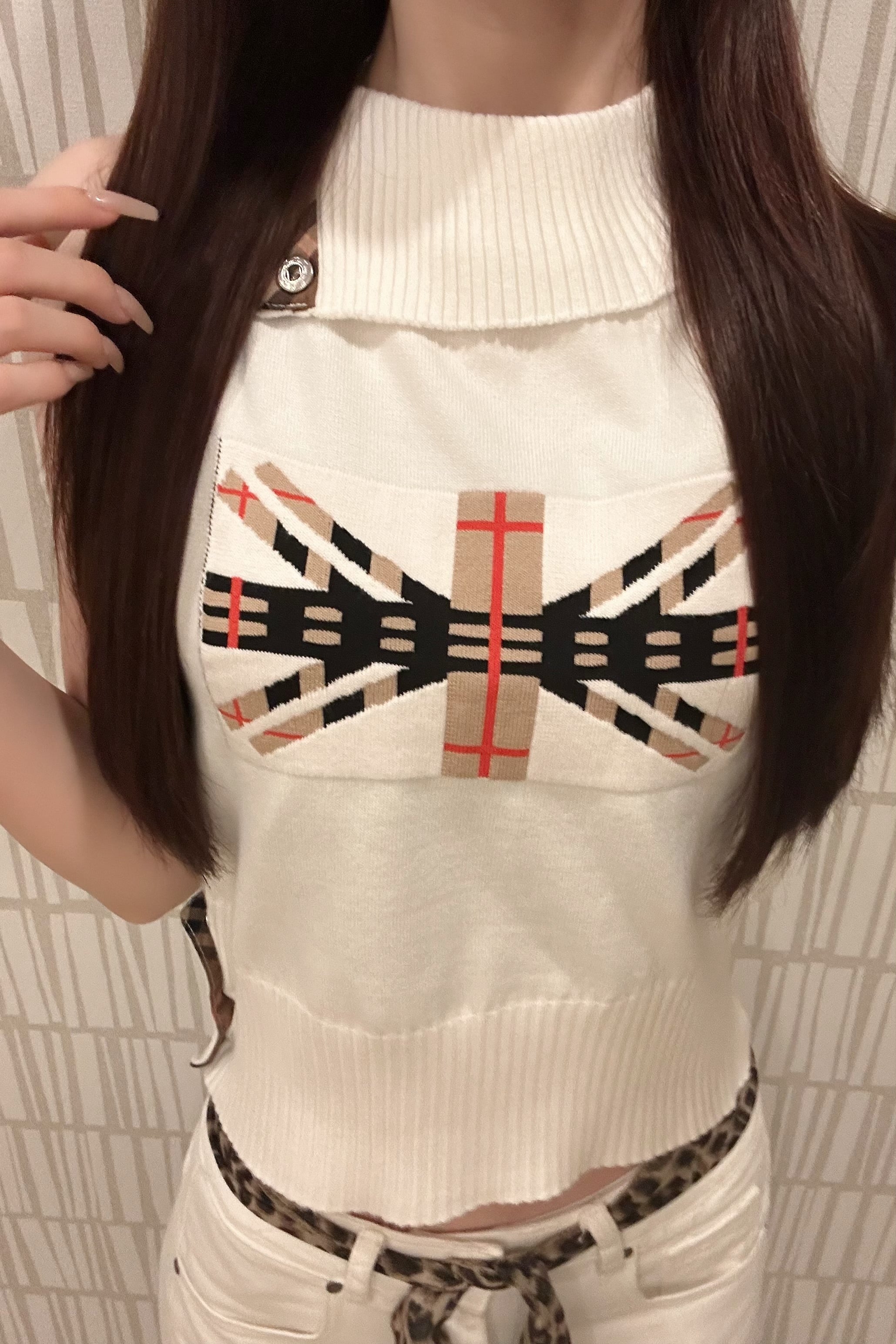 チェックユニオンニット KR15454