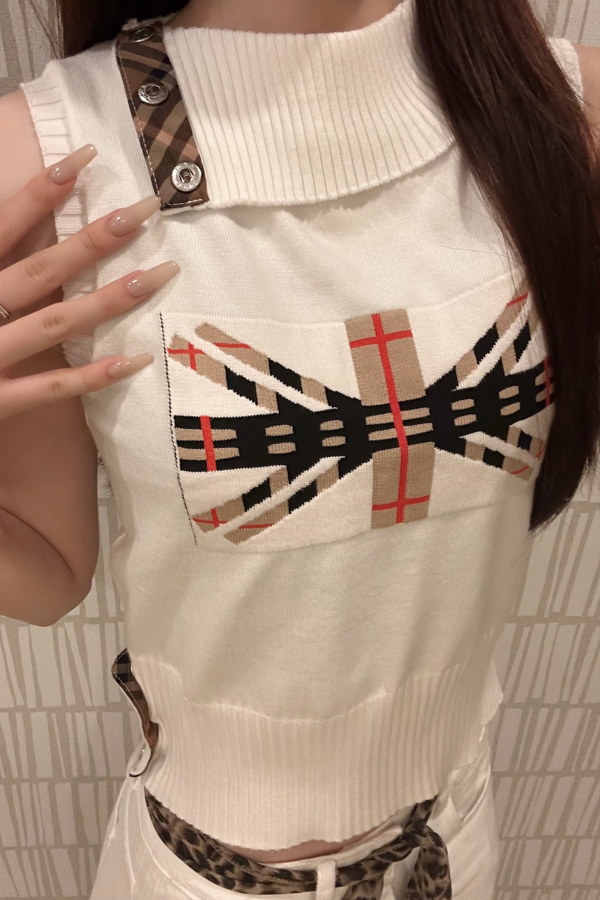 チェックユニオンニット KR15454