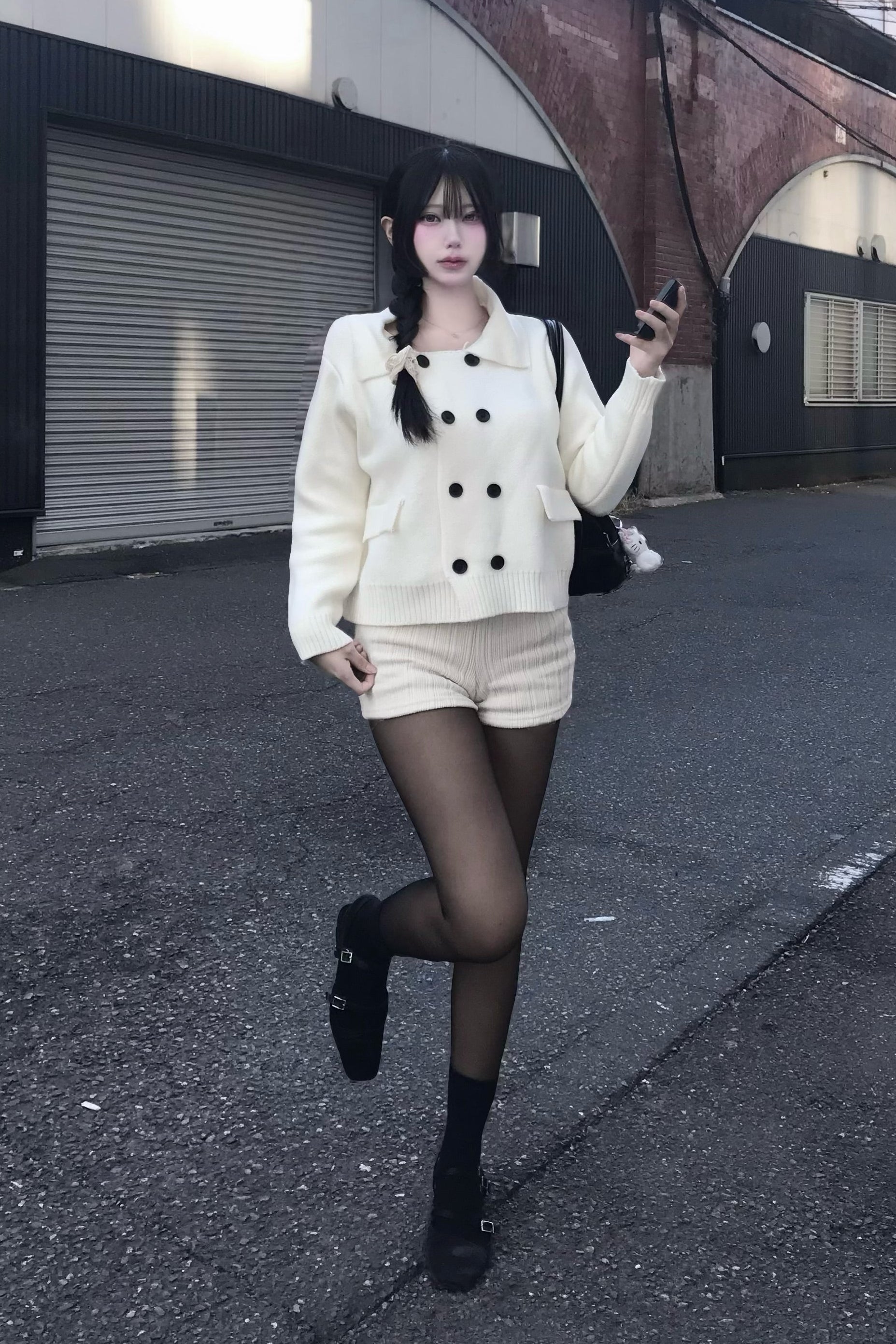 ダブルボタンニットカーディガン KR14046