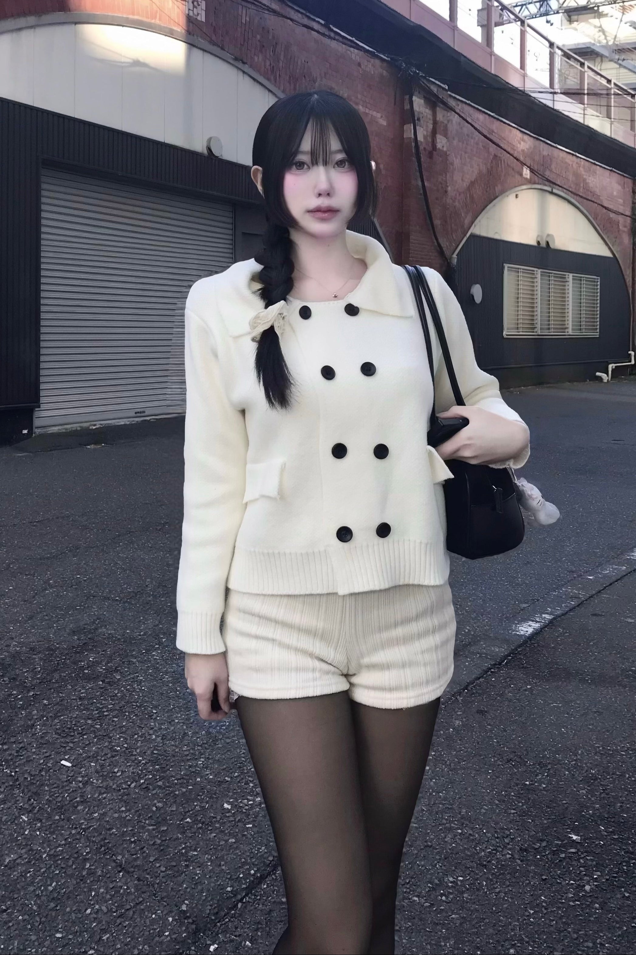 ダブルボタンニットカーディガン KR14046