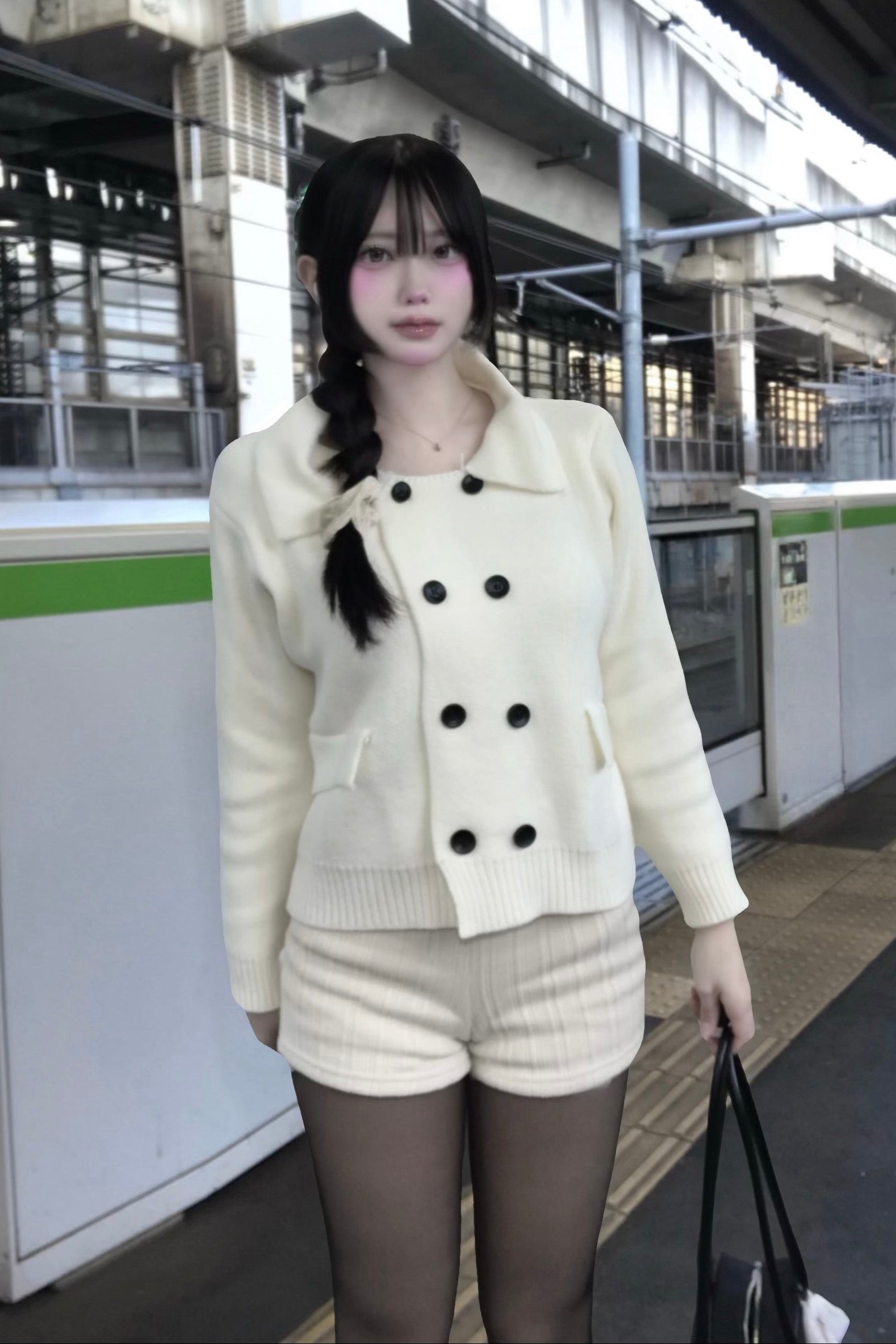 ダブルボタンニットカーディガン KR14046