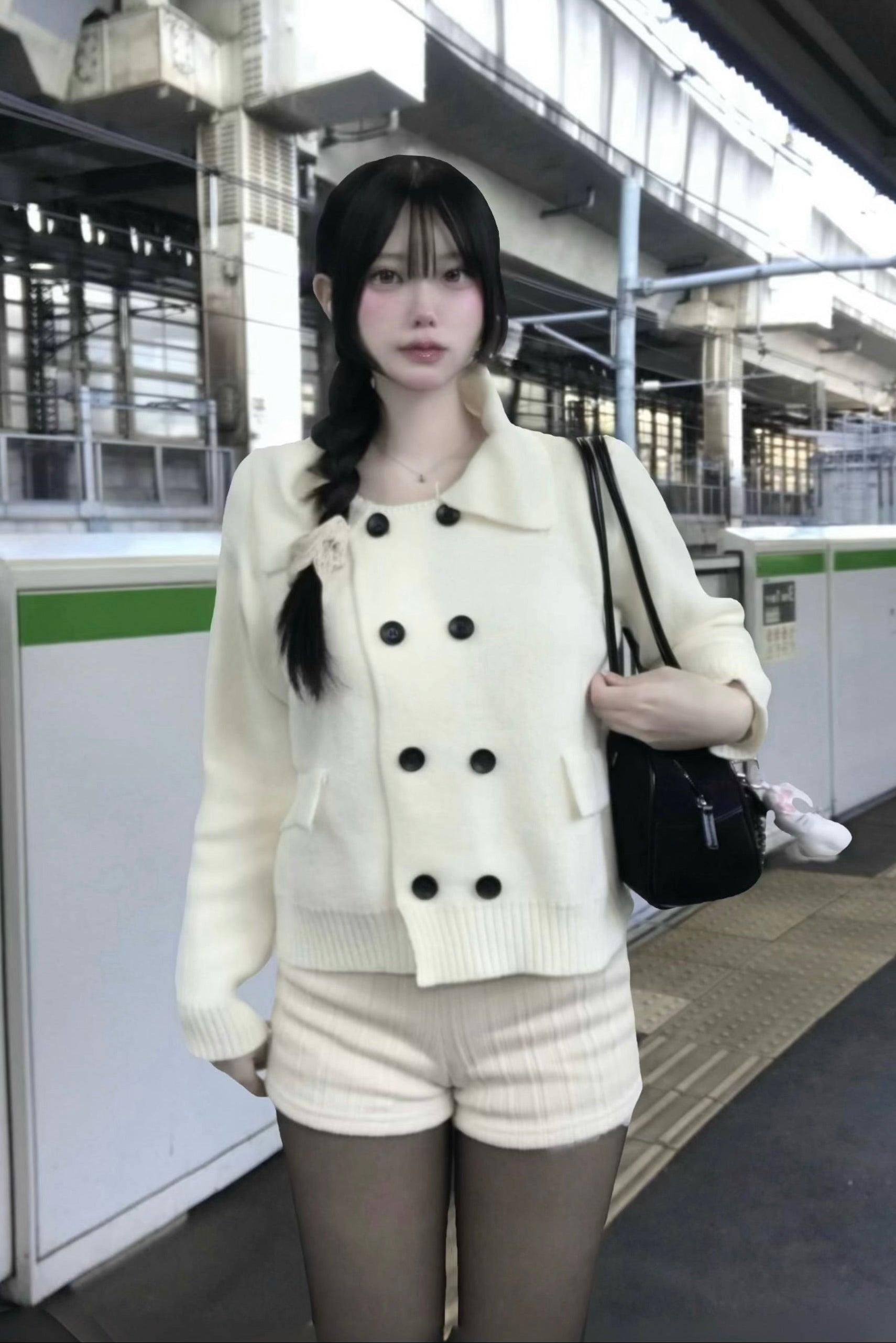 ダブルボタンニットカーディガン KR14046