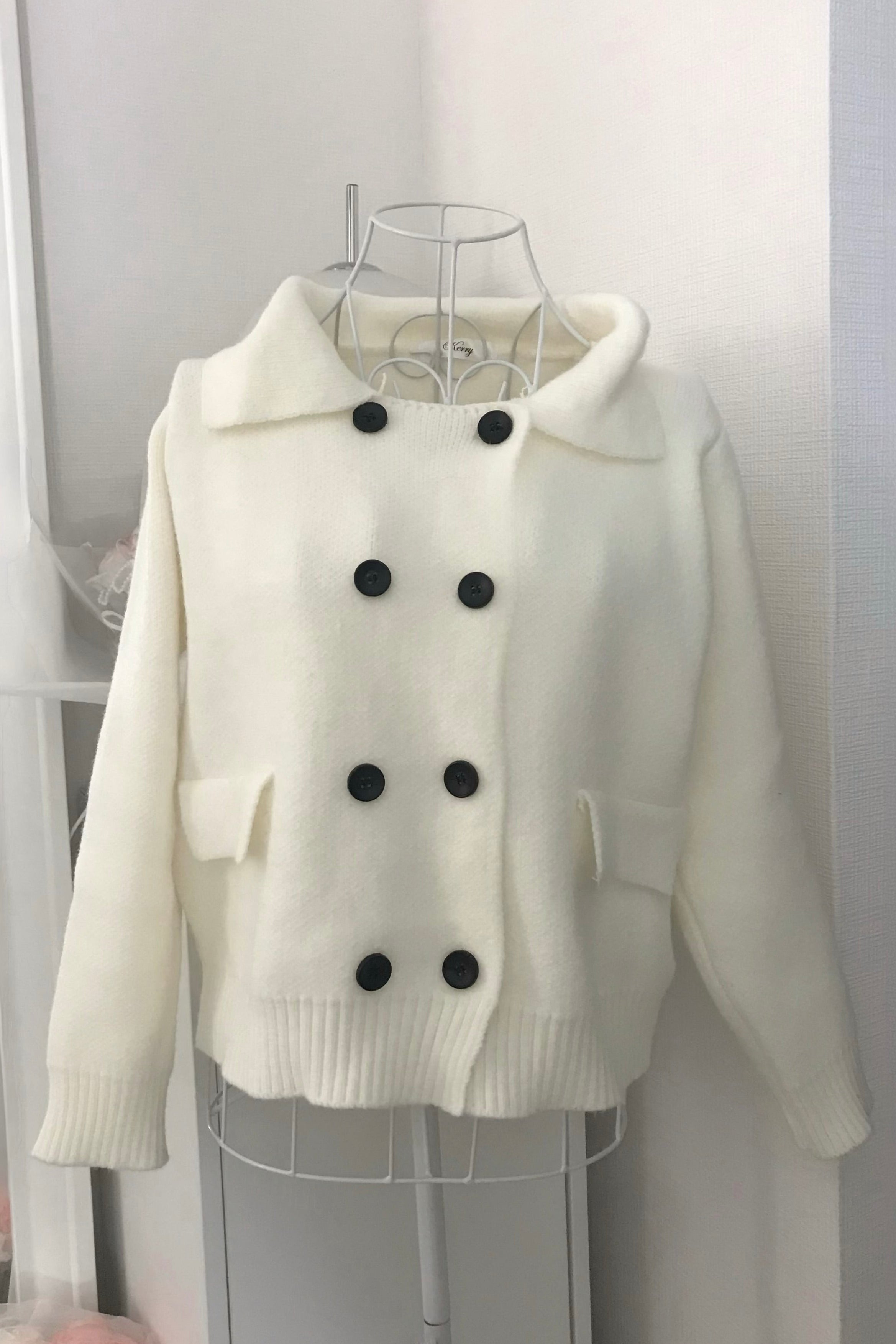 ダブルボタンニットカーディガン KR14046