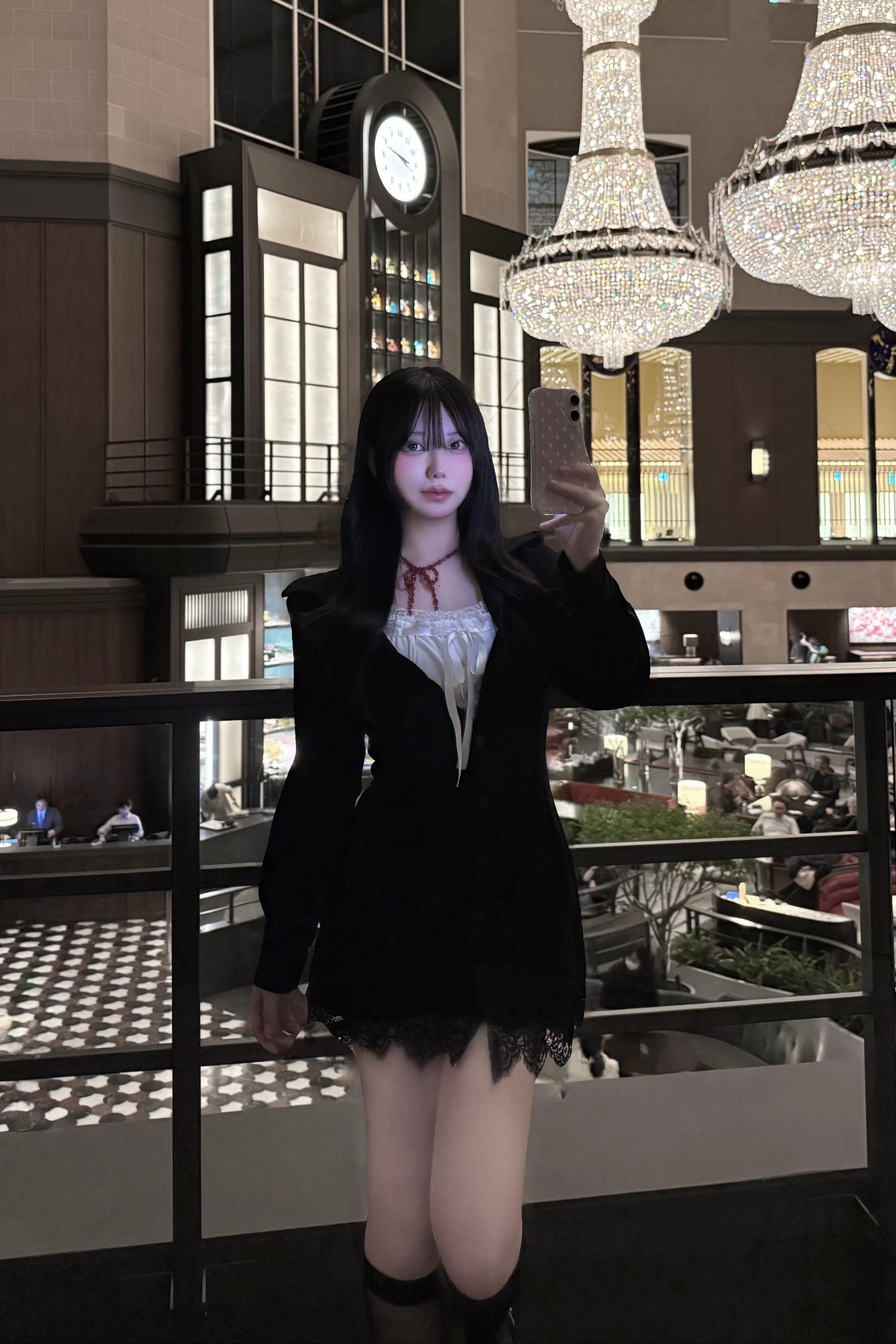 フロントボタンレースシャツワンピース KR14048