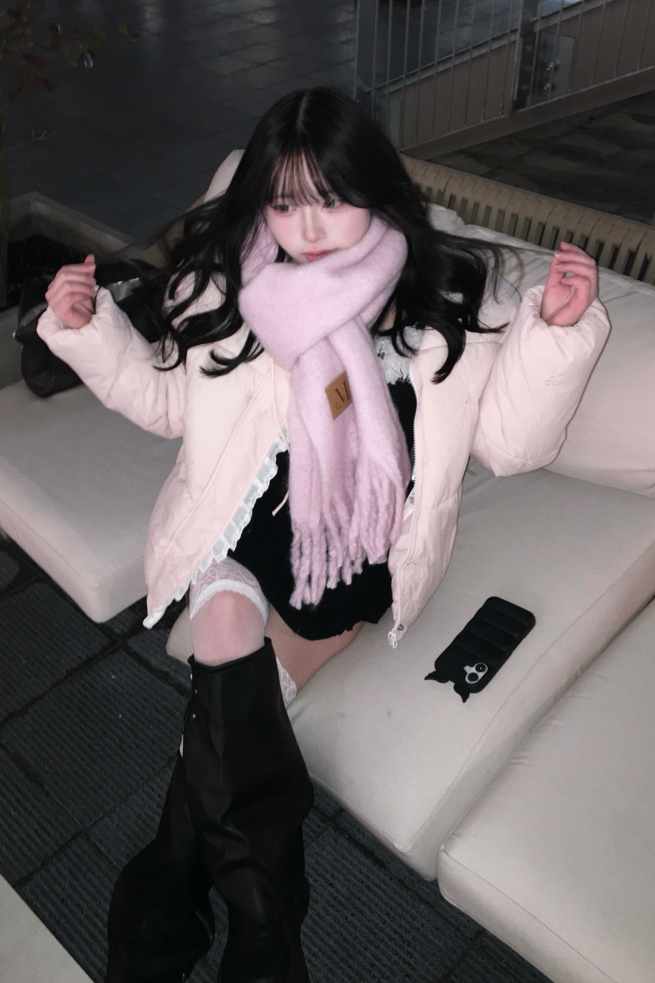 フリルリボンダウンジャケット KR30430