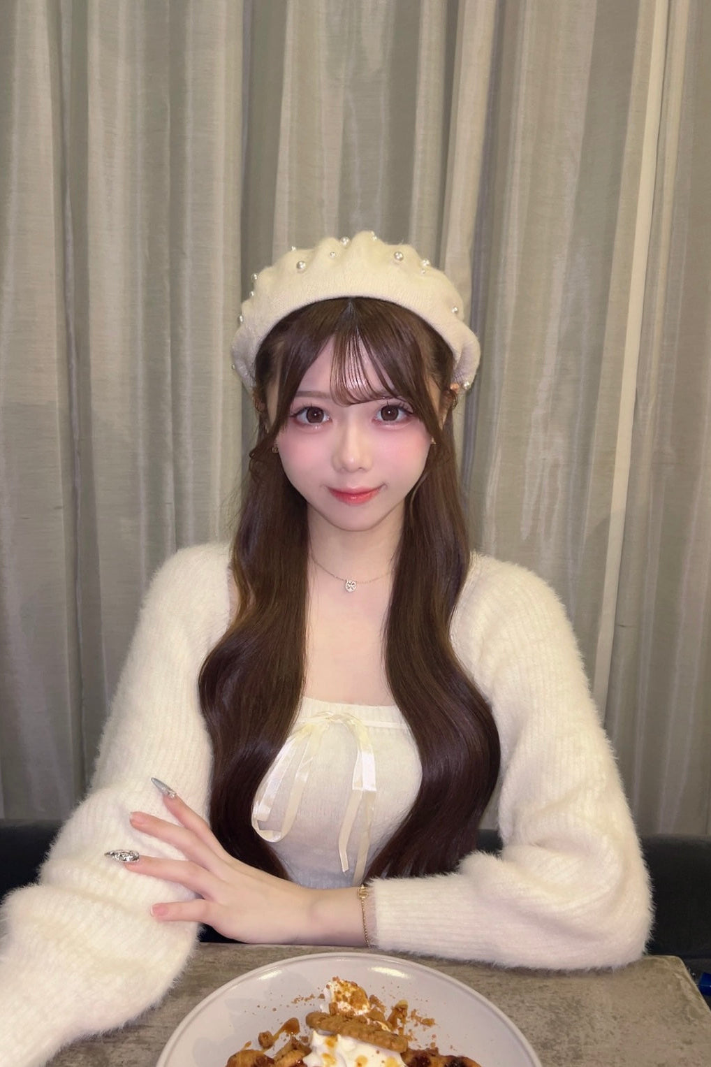 リボンシャギーニットトップス KR13386