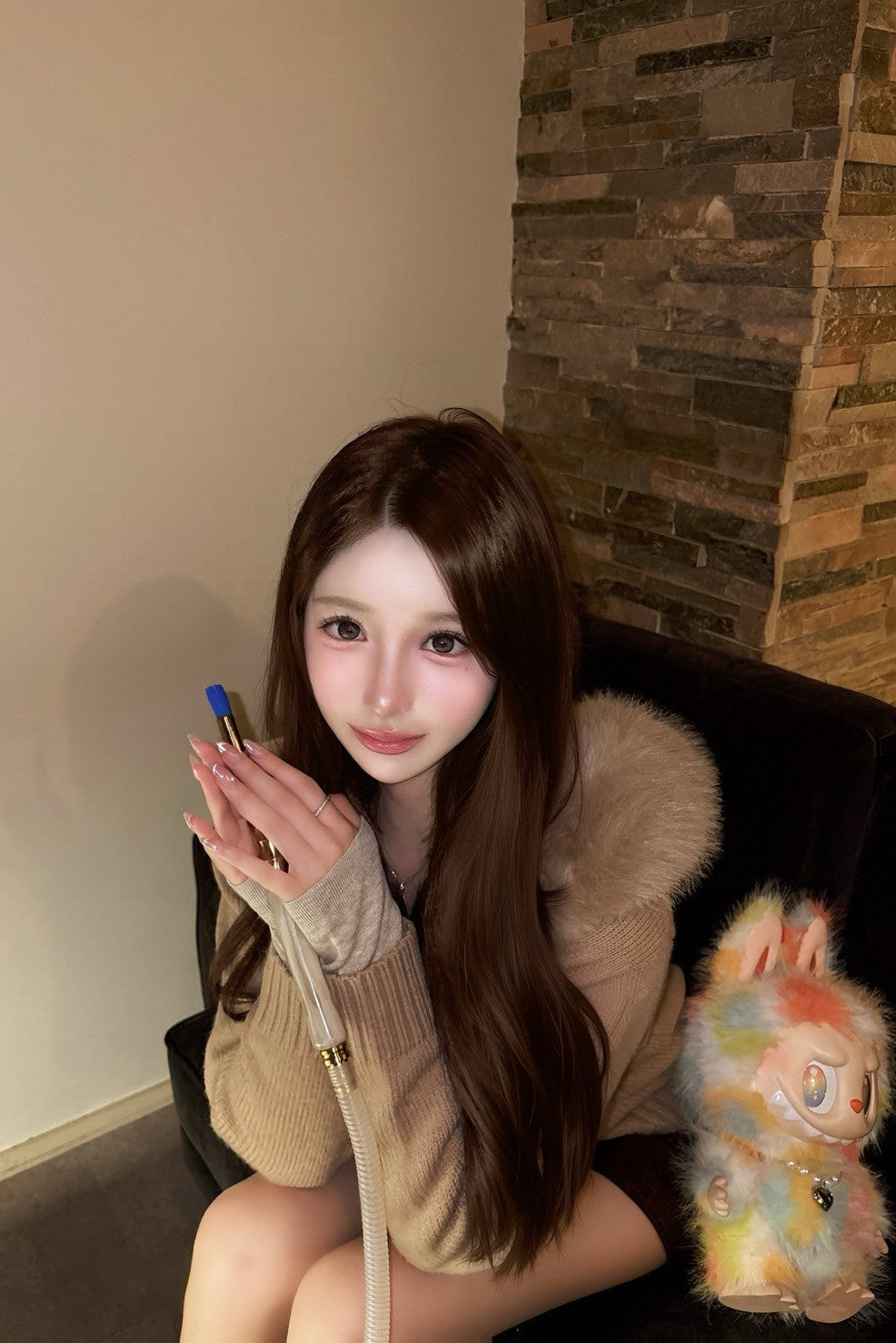 ファーフードニット KR13458