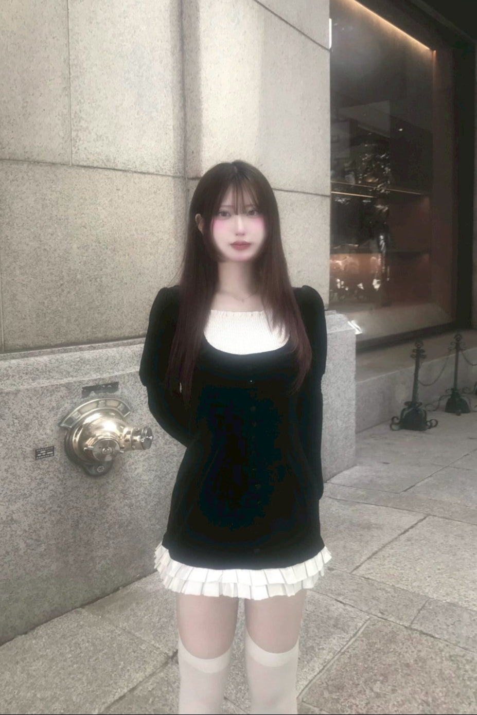 velvet black one-pice KR10085