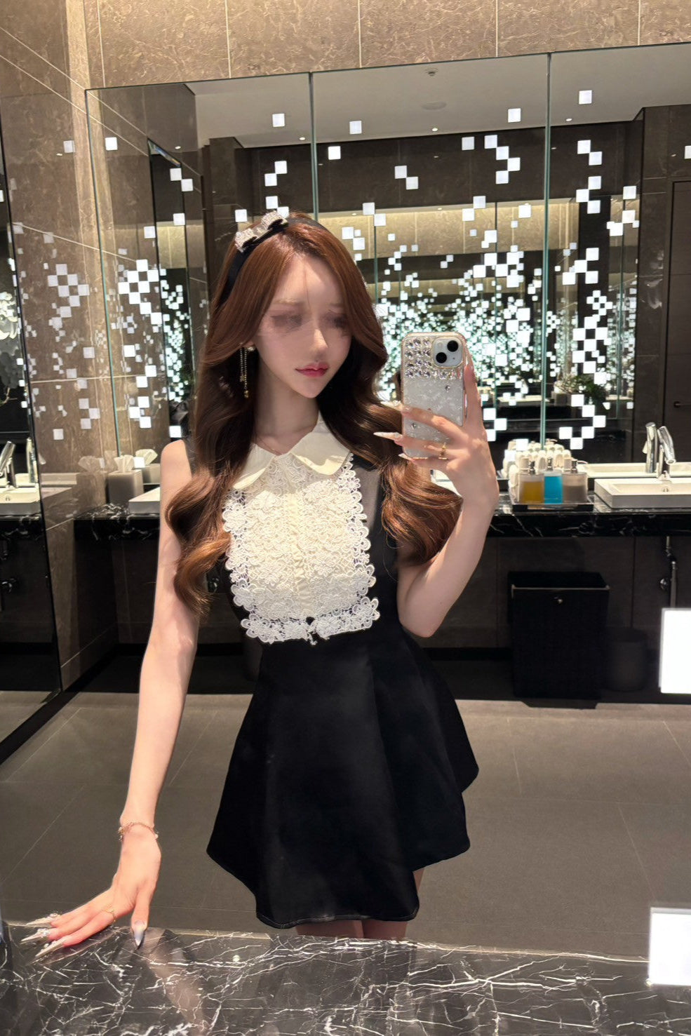 mood slim black dress KR10091
