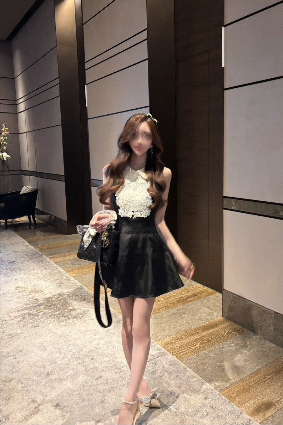 mood slim black dress KR10091