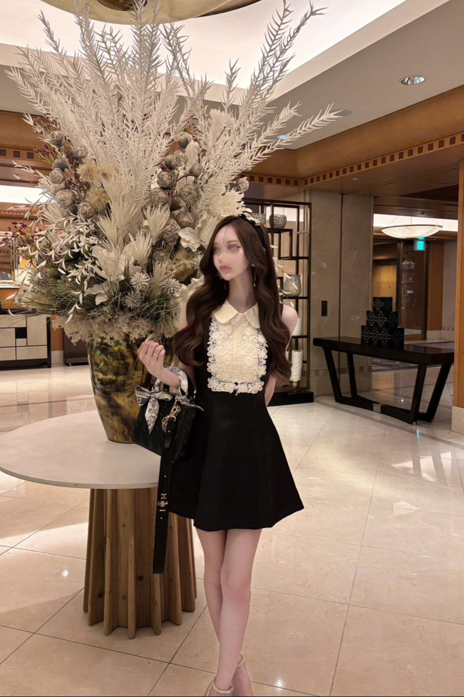 mood slim black dress KR10091