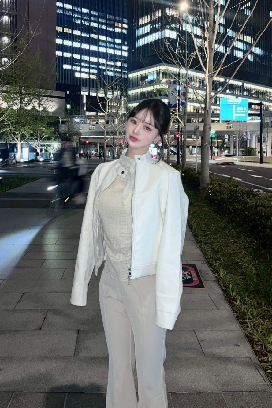 white leather jacket KR10101