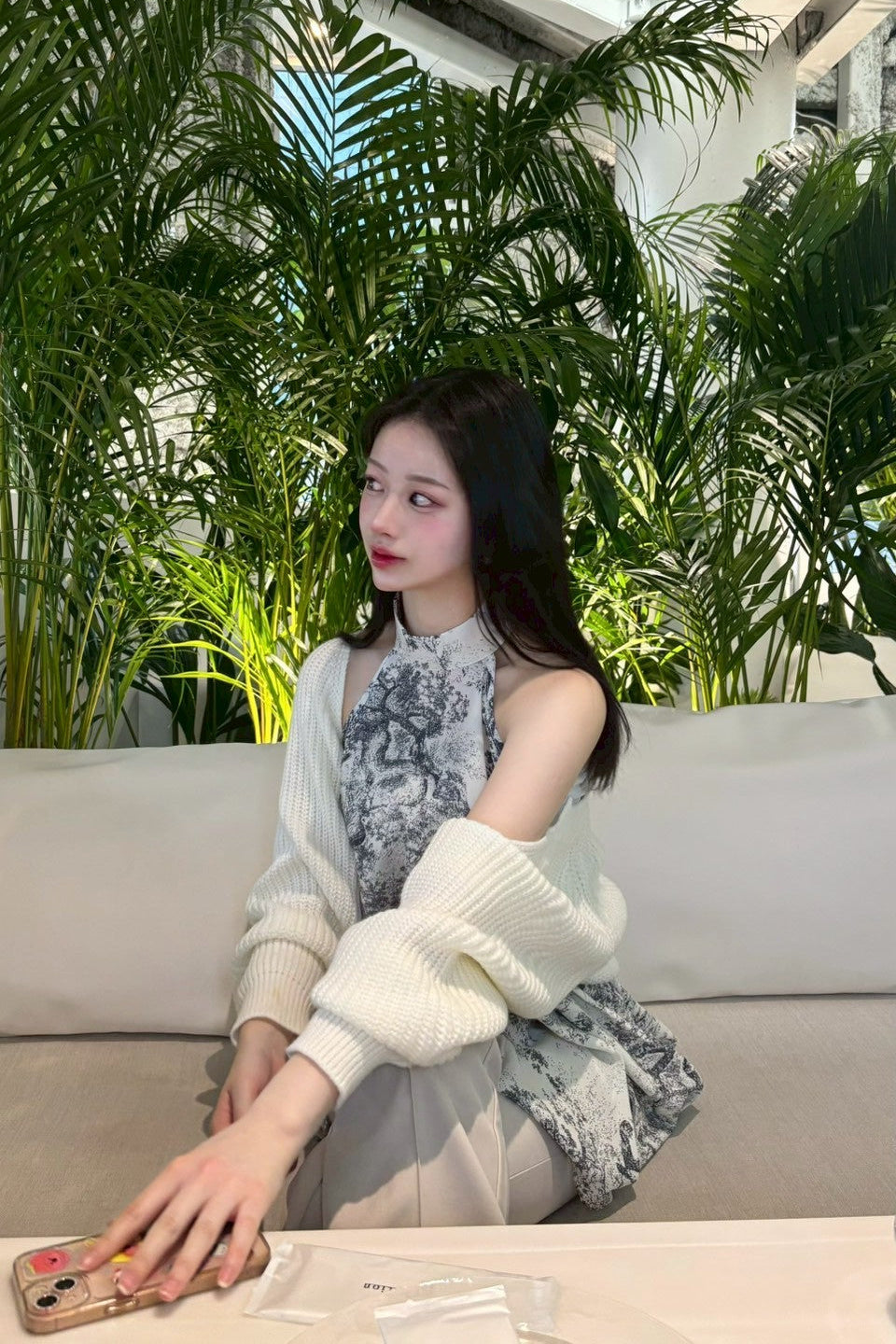 printed chiffon blous KR10103