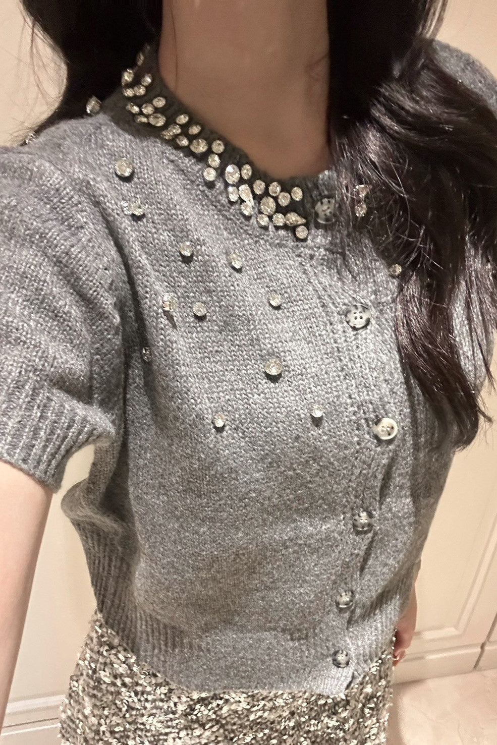 ジュエリークロップドトップス KR10493